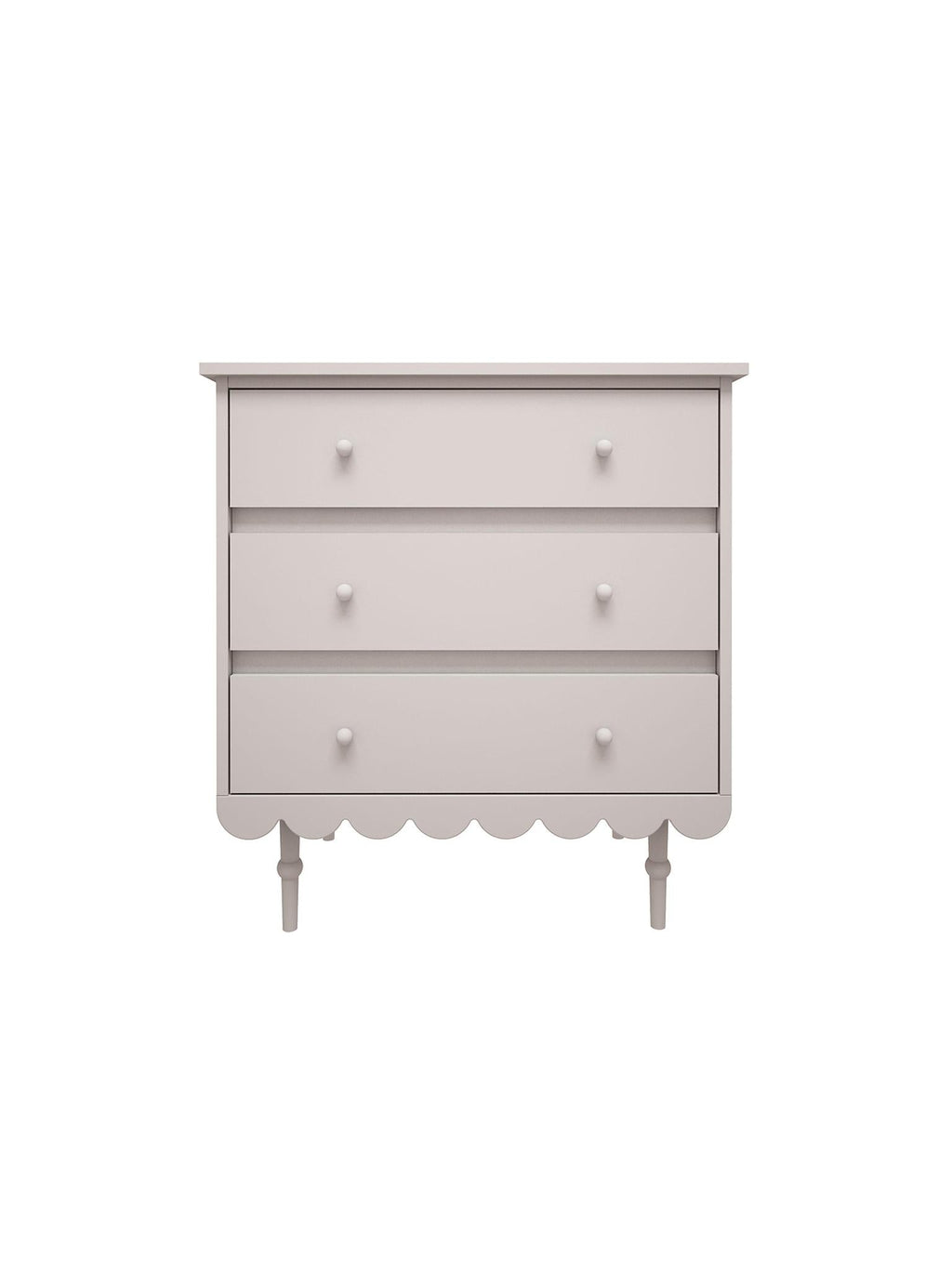 Handmade 'Babushka' White Chest of Drawers Short 3 Drawer