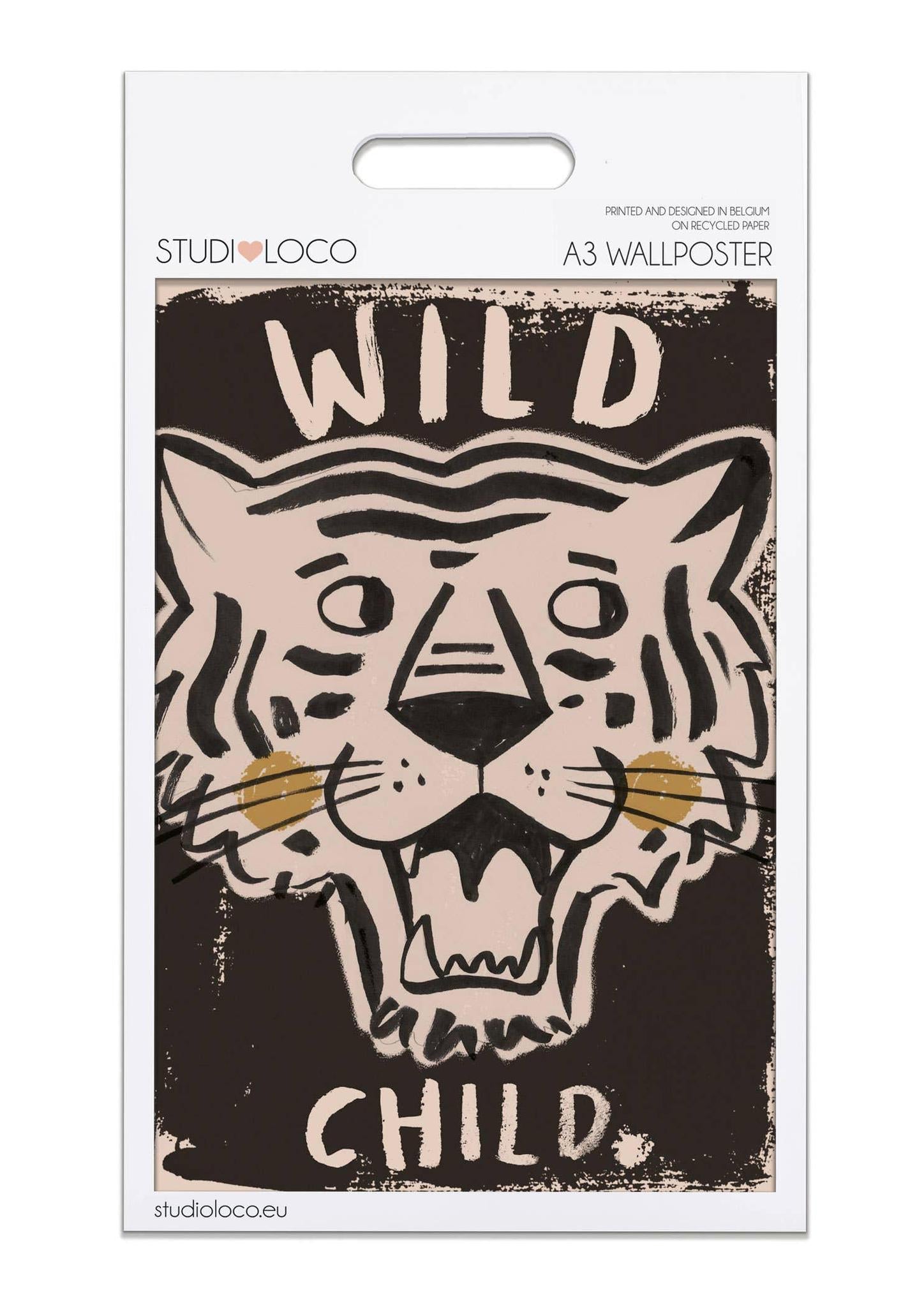 Lion 'WILD CHILD' Wall Poster - 2 Sizes Available
