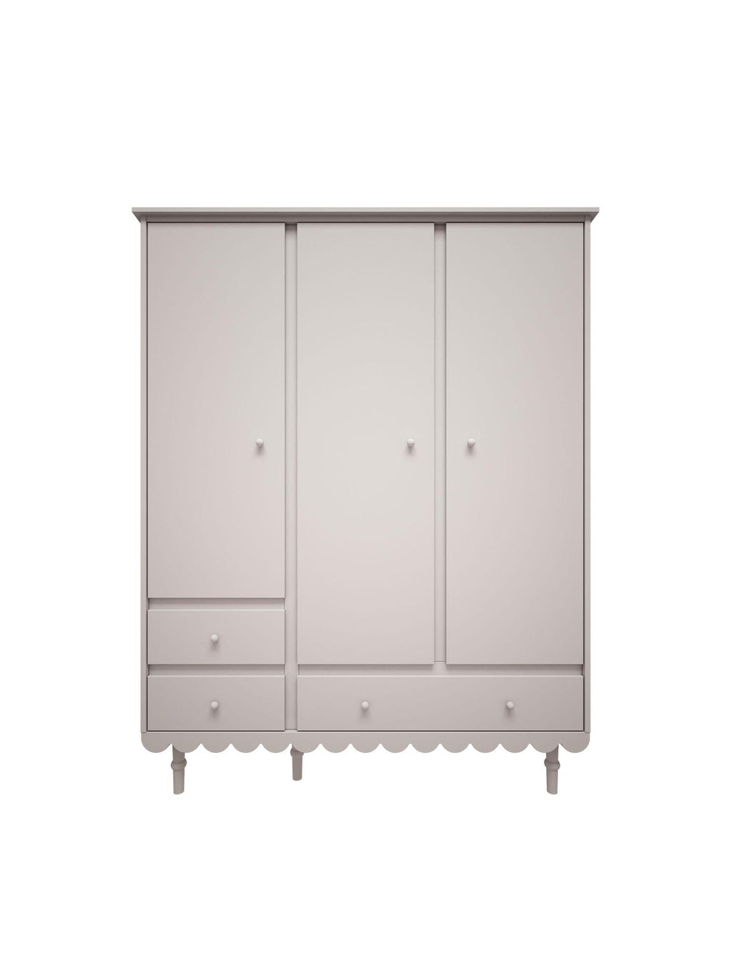 Handmade 'Babushka' White Wardrobe Three Door