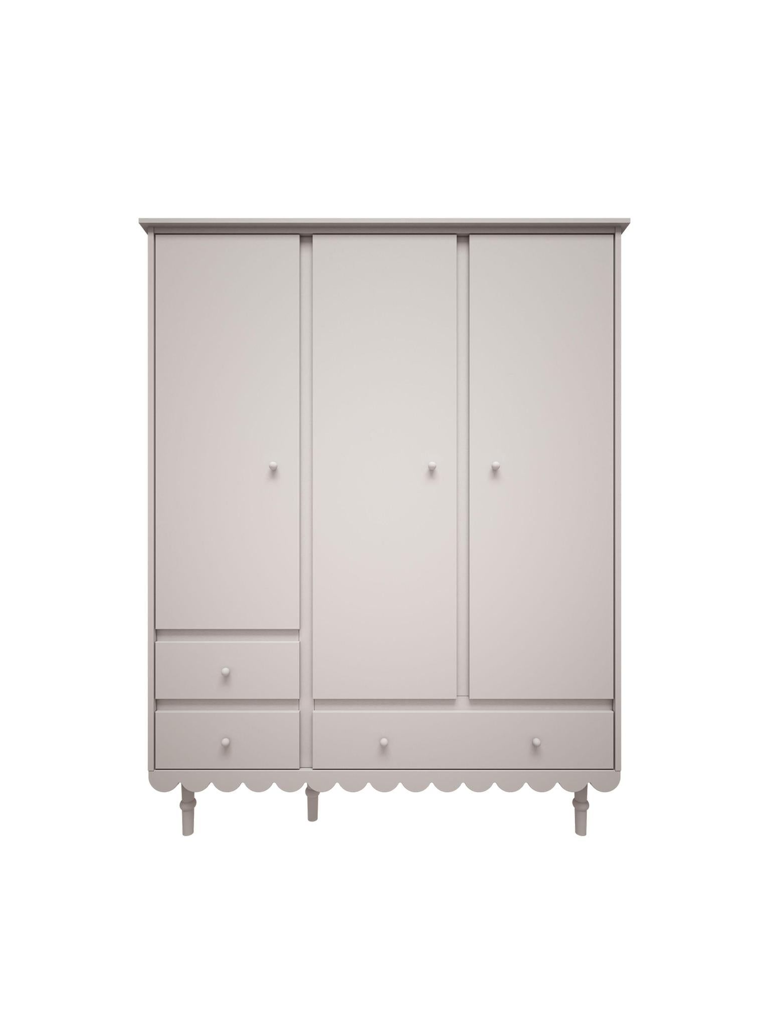 Handmade 'Babushka' White Wardrobe Three Door