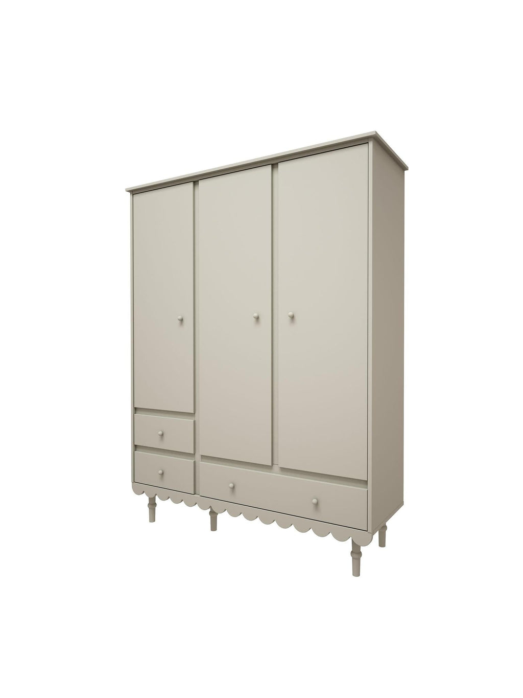 Handmade 'Babushka' Olive Wardrobe Three Door