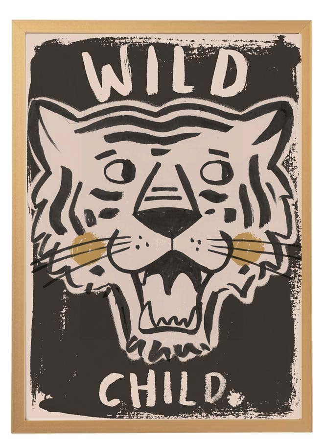 Lion 'WILD CHILD' Wall Poster - 2 Sizes Available