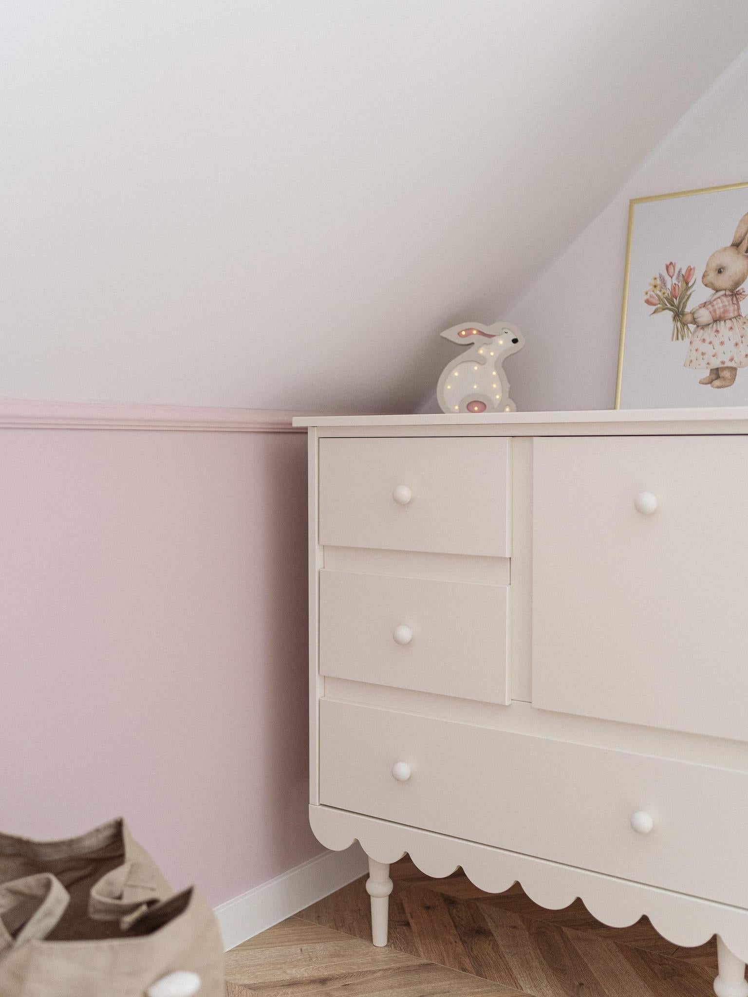 Handmade 'Babushka' White Chest of Drawers Short