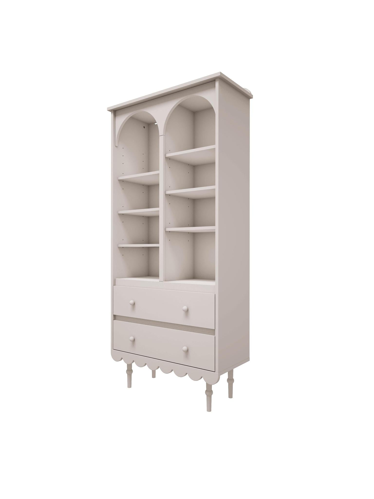 Handmade 'Babushka' White Bookshelf Tall