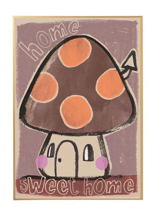 Mushroom 'Home Sweet Home' 50X70CM Wall Poster