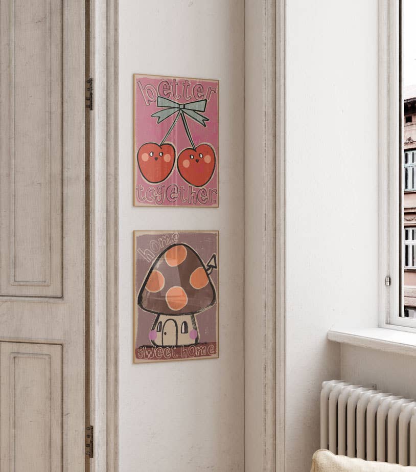 Mushroom 'Home Sweet Home' 50X70CM Wall Poster