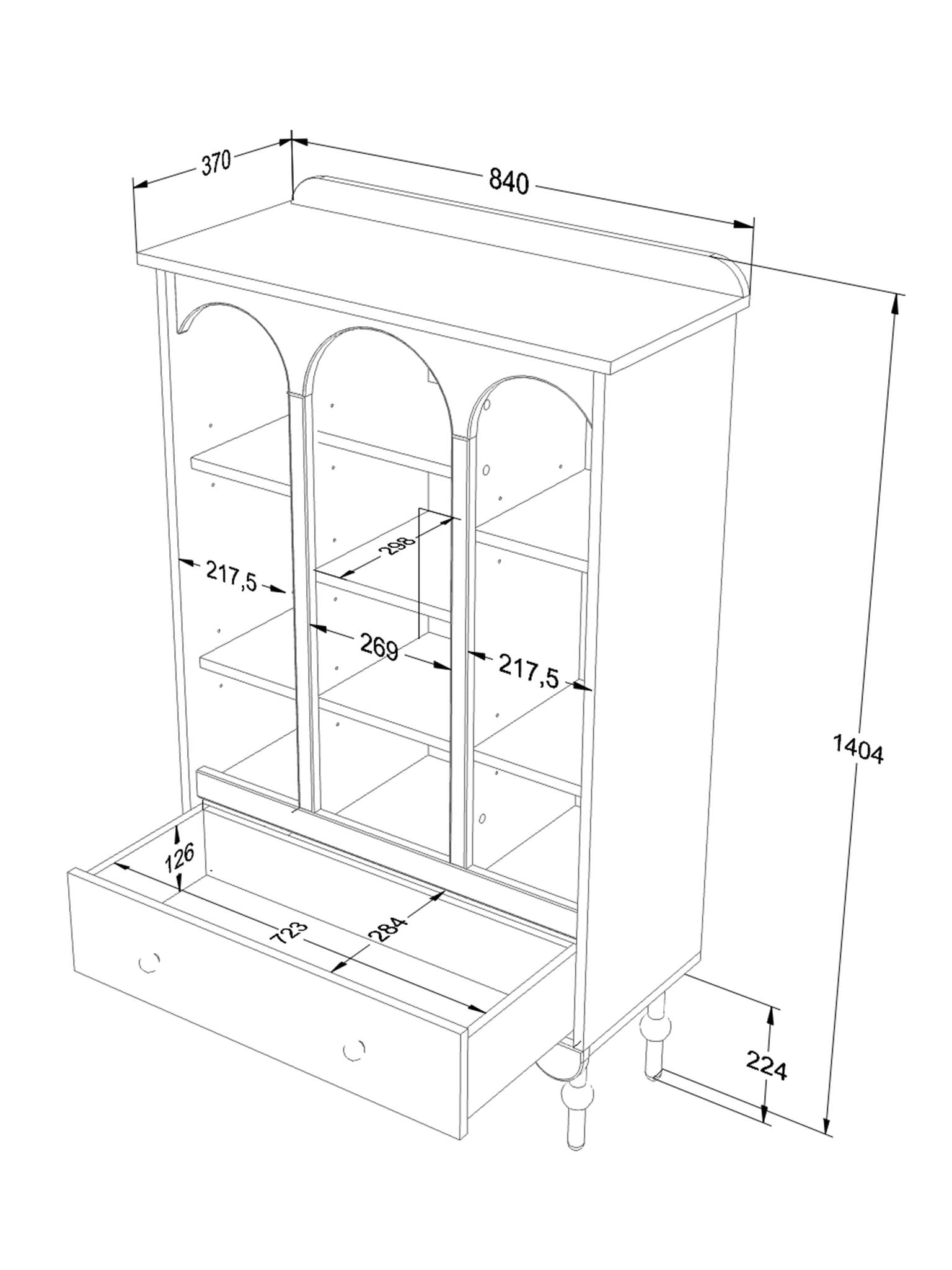 Handmade 'Babushka' Pink Bookshelf