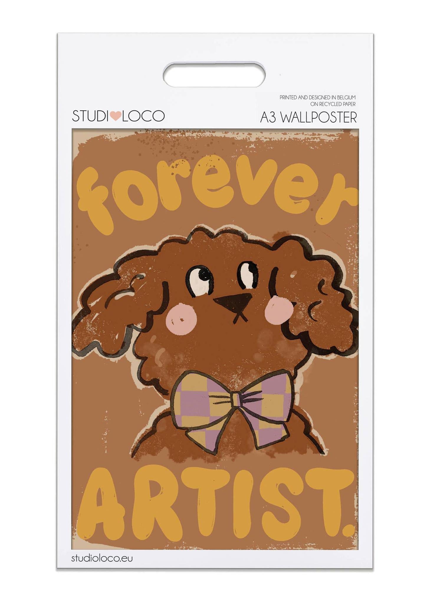 Labrapoodle 'Forever Artist' Wall Poster - 2 Sizes Available