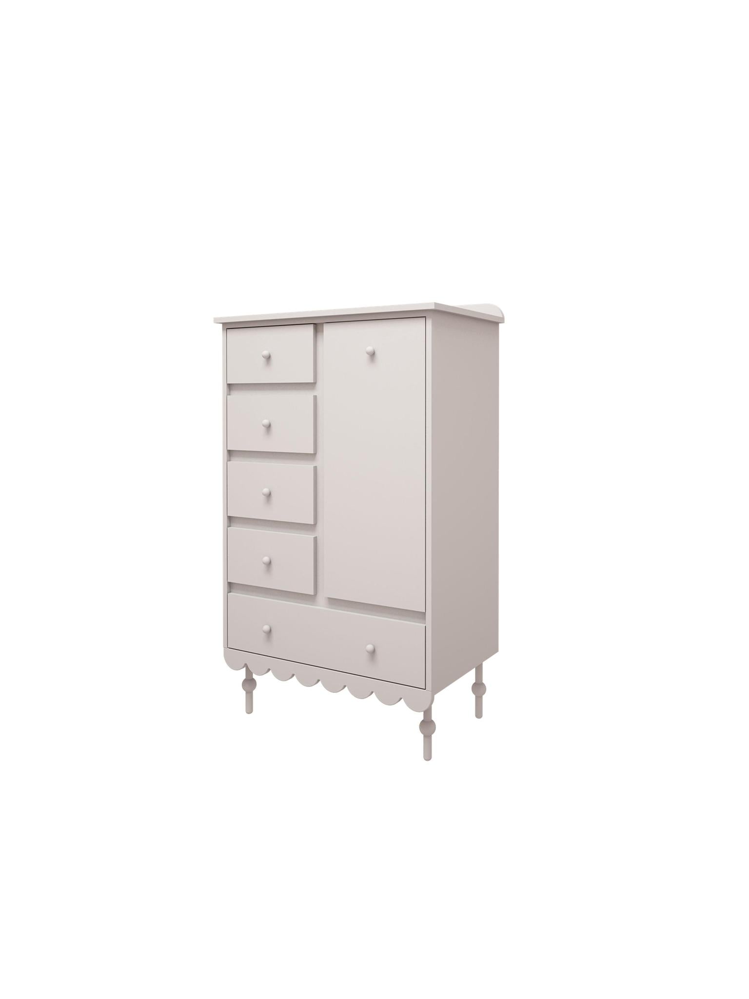 Handmade 'Babushka' White Chest of Drawers