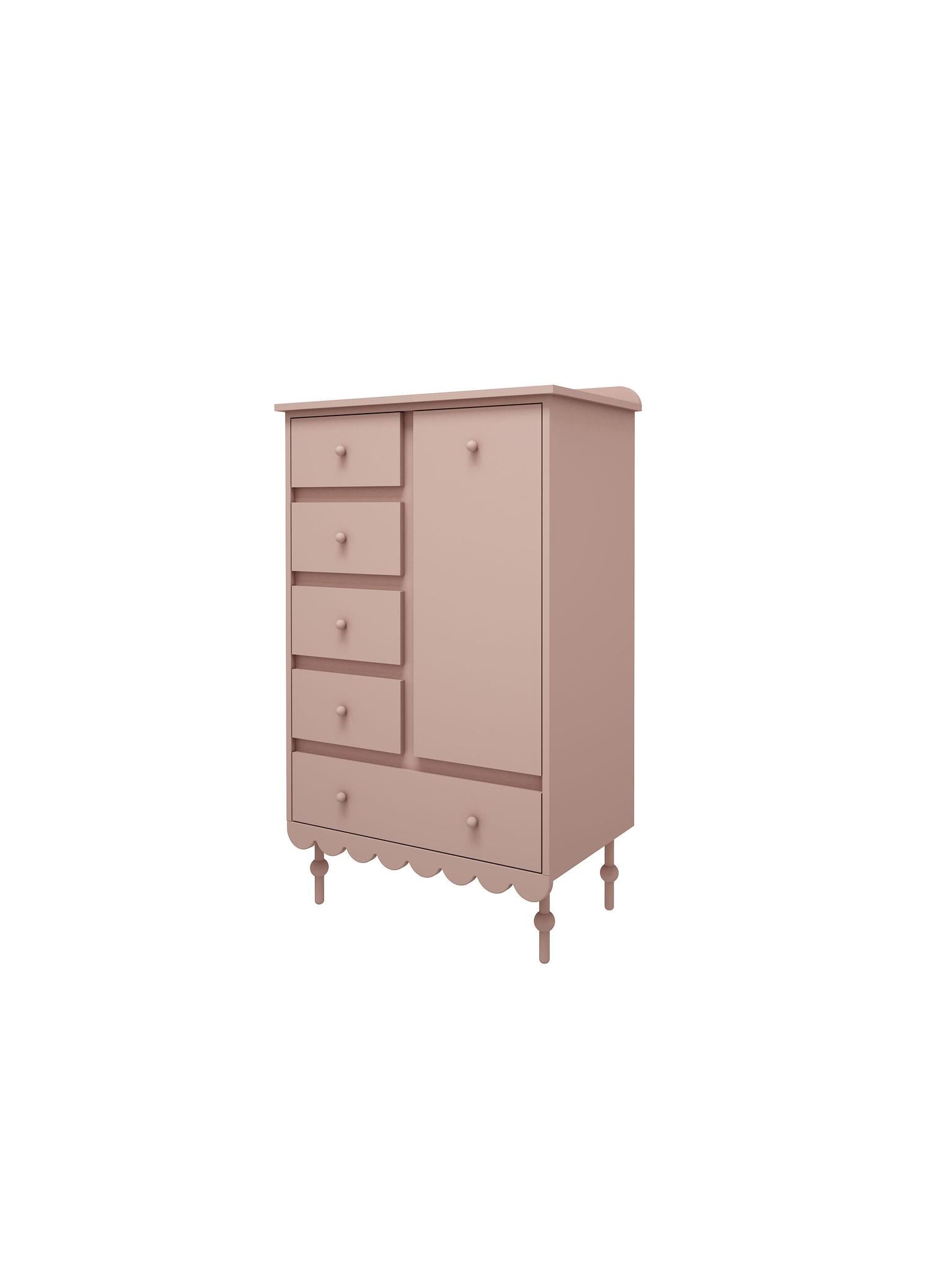 Handmade 'Babushka' Pink Chest of Drawers