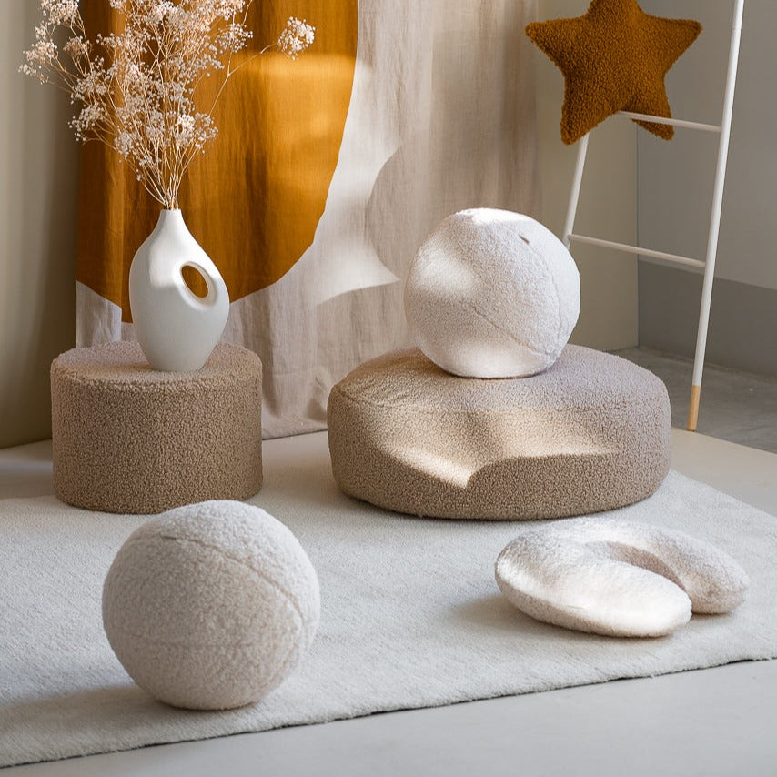 Teddy Round Pouffe - 3 Colour Options Available