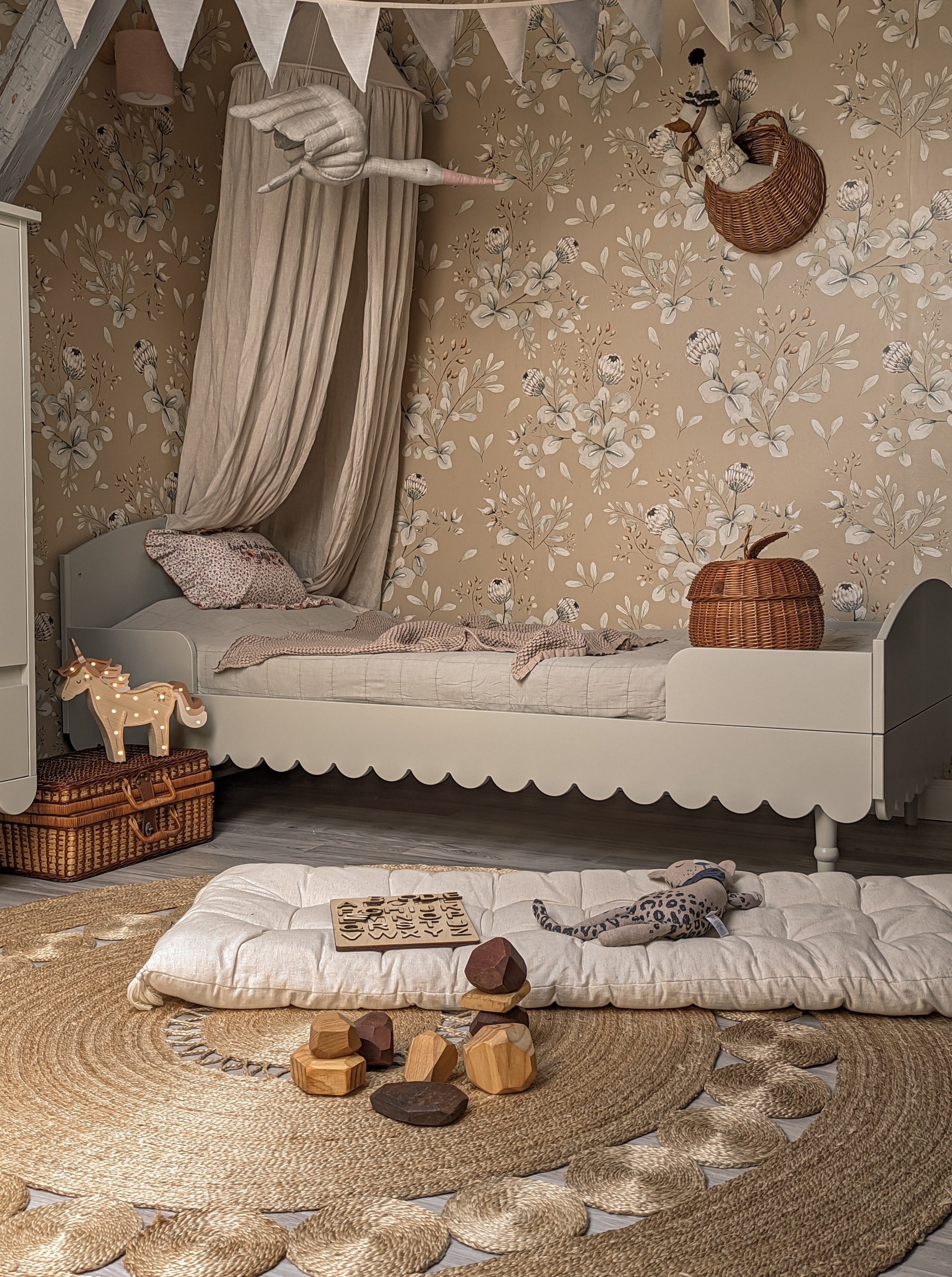 Handmade 'Babushka' Olive Bed 90 x 200cm