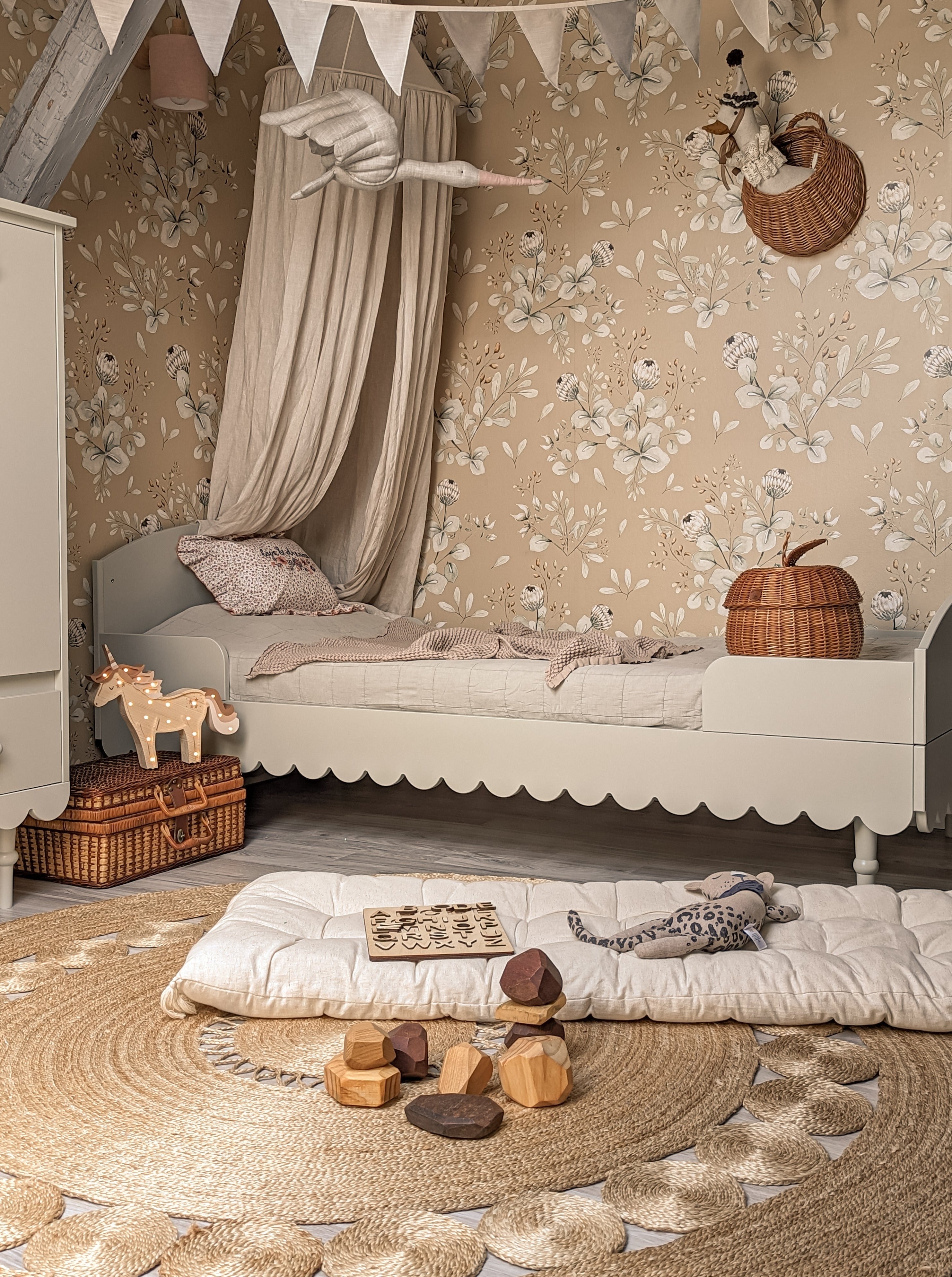 Handmade 'Babushka' Olive Bed 90 x 200cm