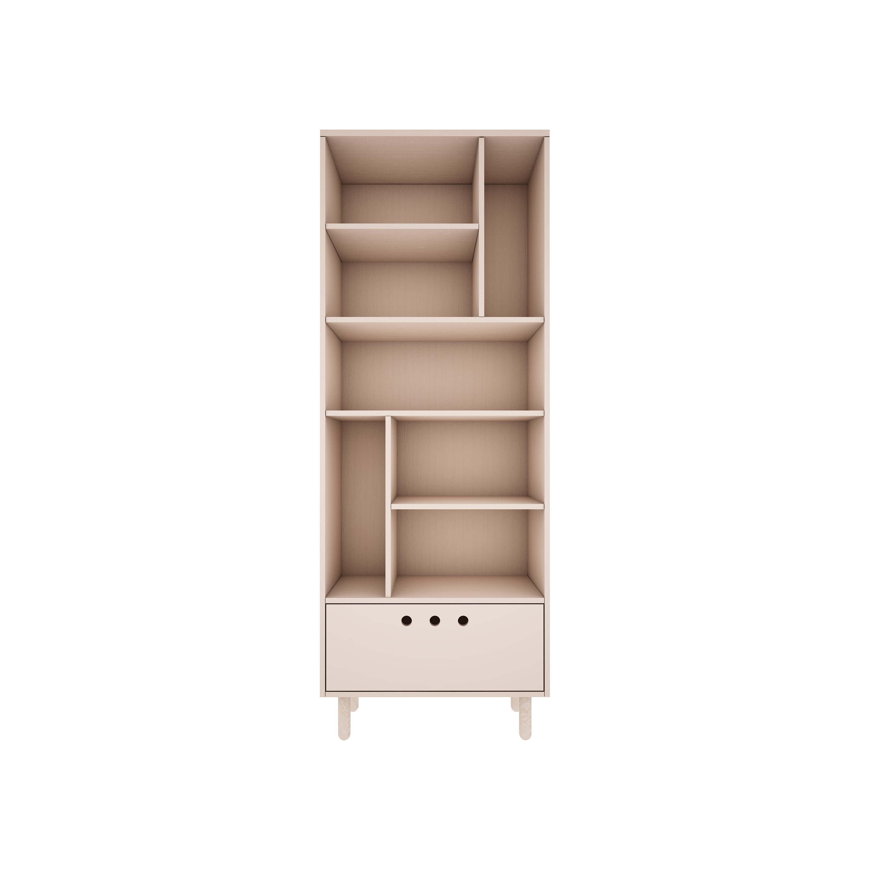Handmade Birch 'River' Bookshelf - Sand