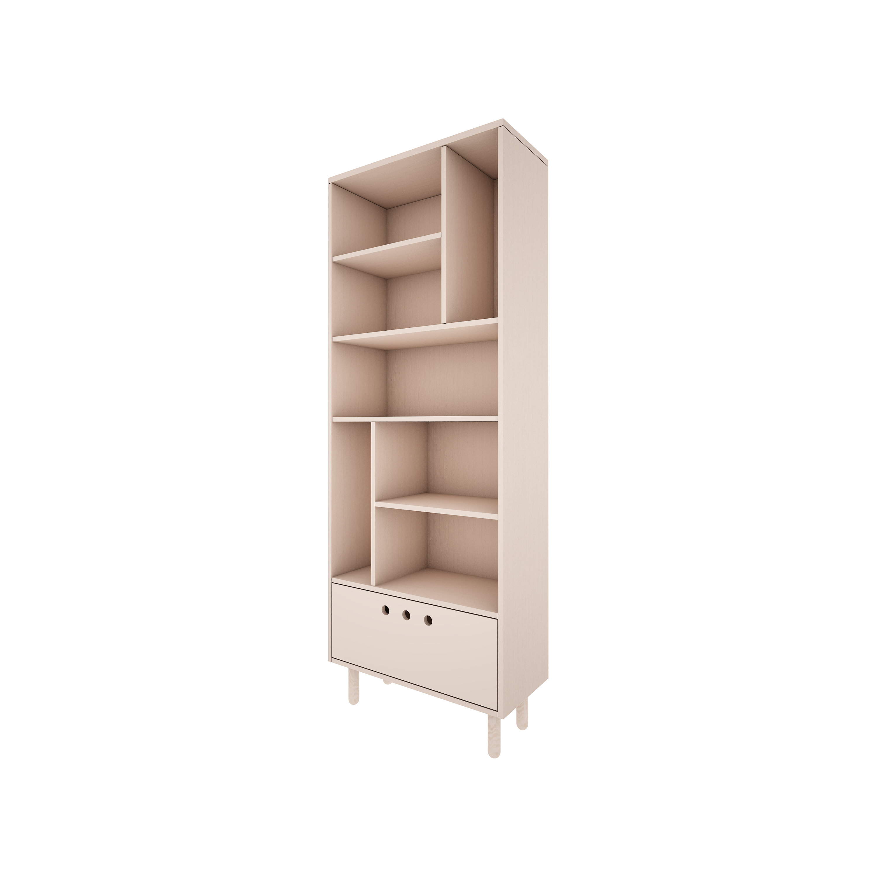 Handmade Birch 'River' Bookshelf - Sand