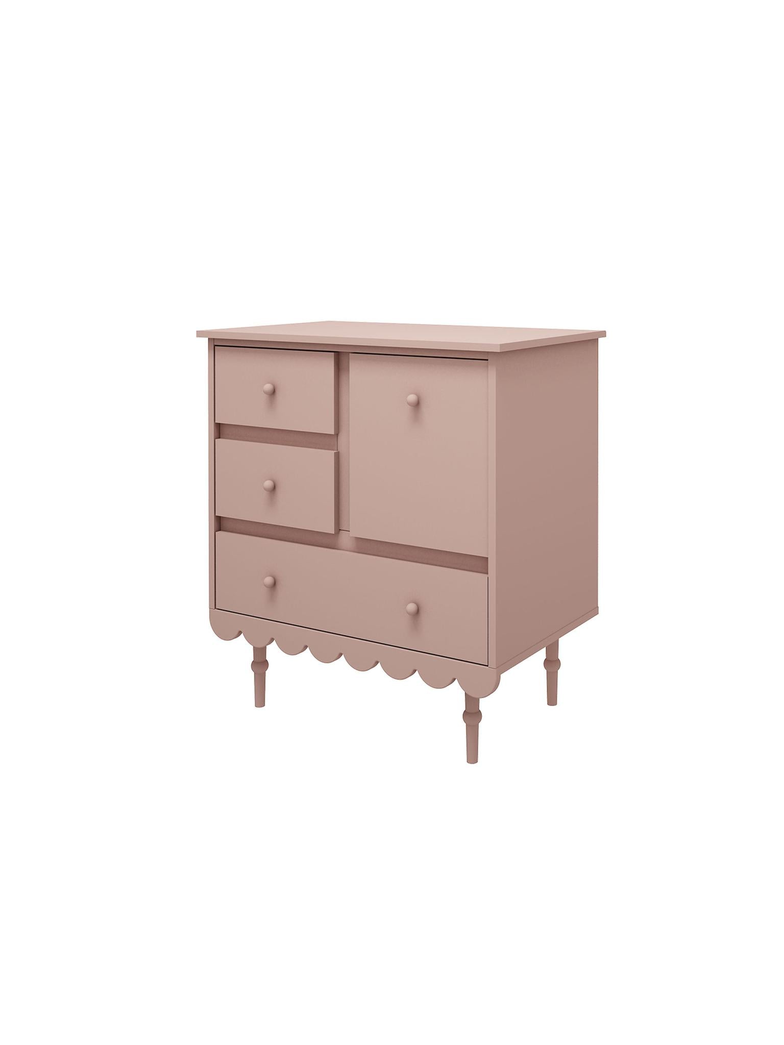 Handmade 'Babushka' Pink Chest of Drawers Short
