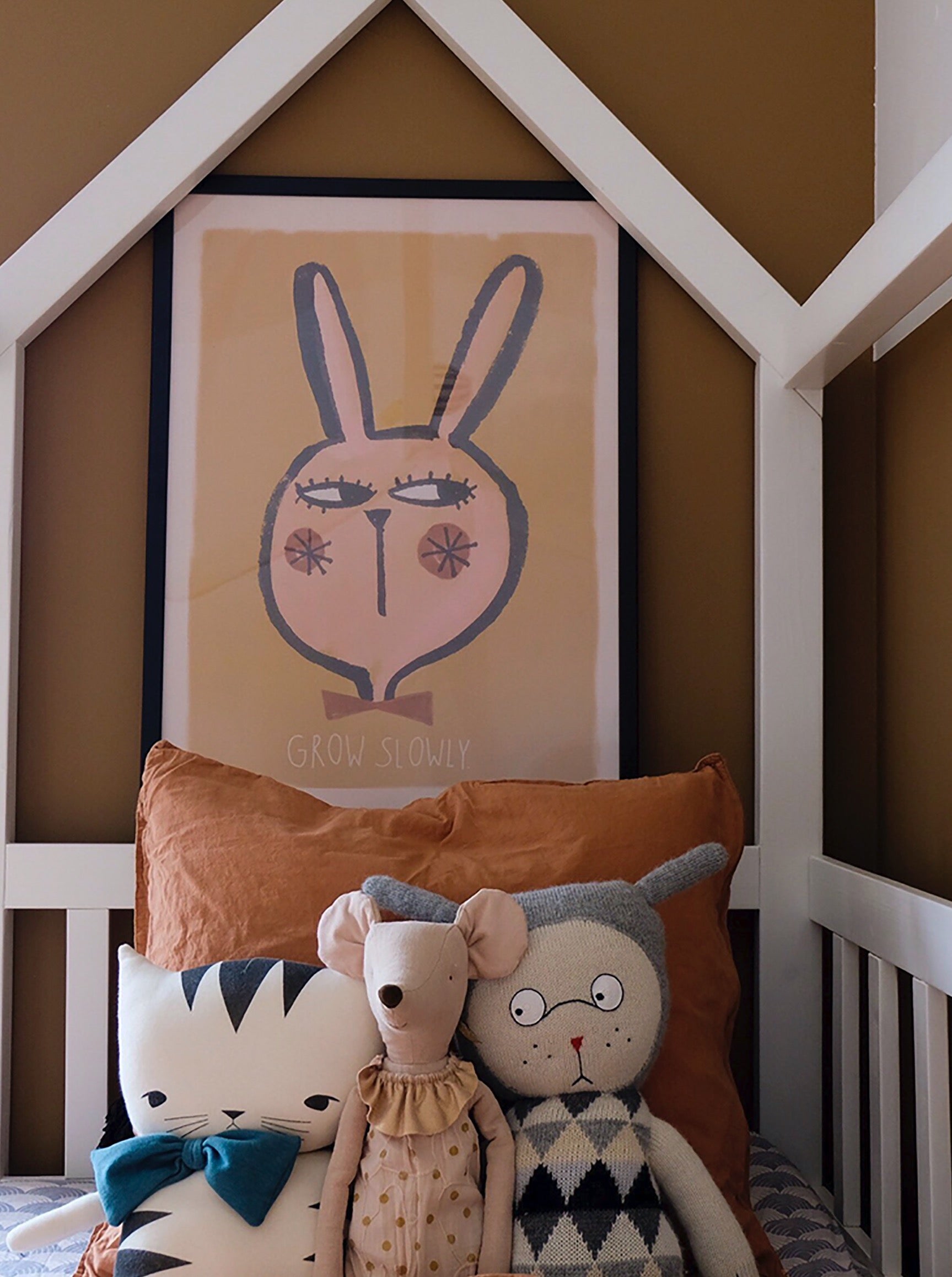 'Grow Slowly' Rabbit Wall Poster - 2 Sizes Available