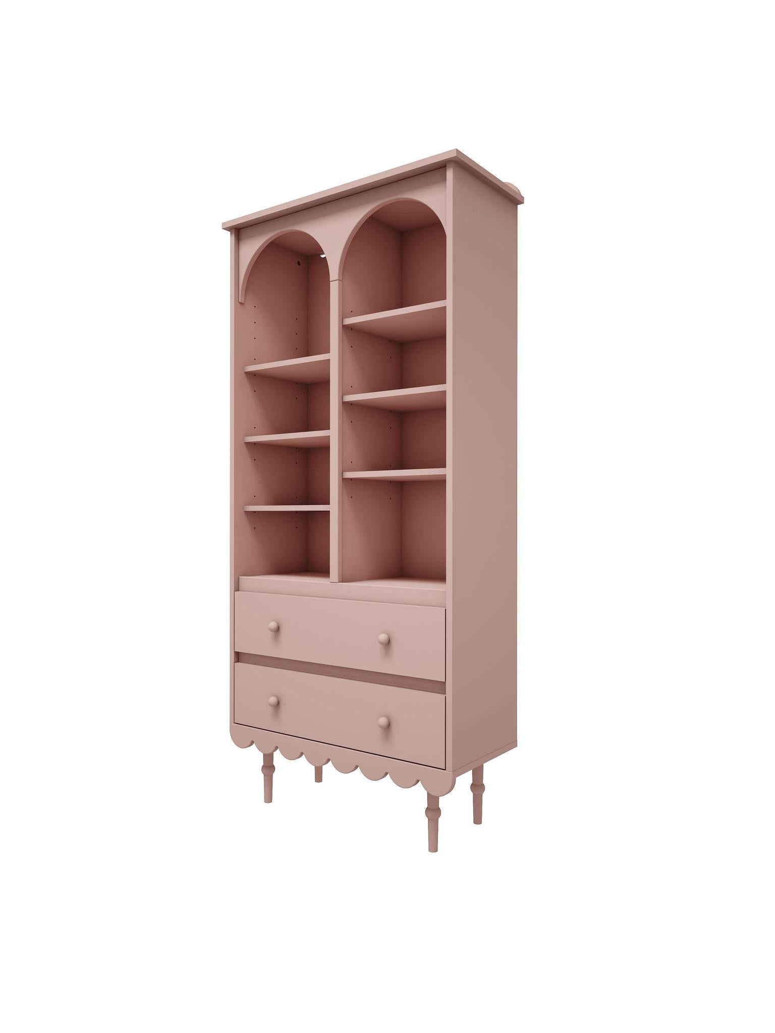 Handmade 'Babushka' Pink Bookshelf Tall
