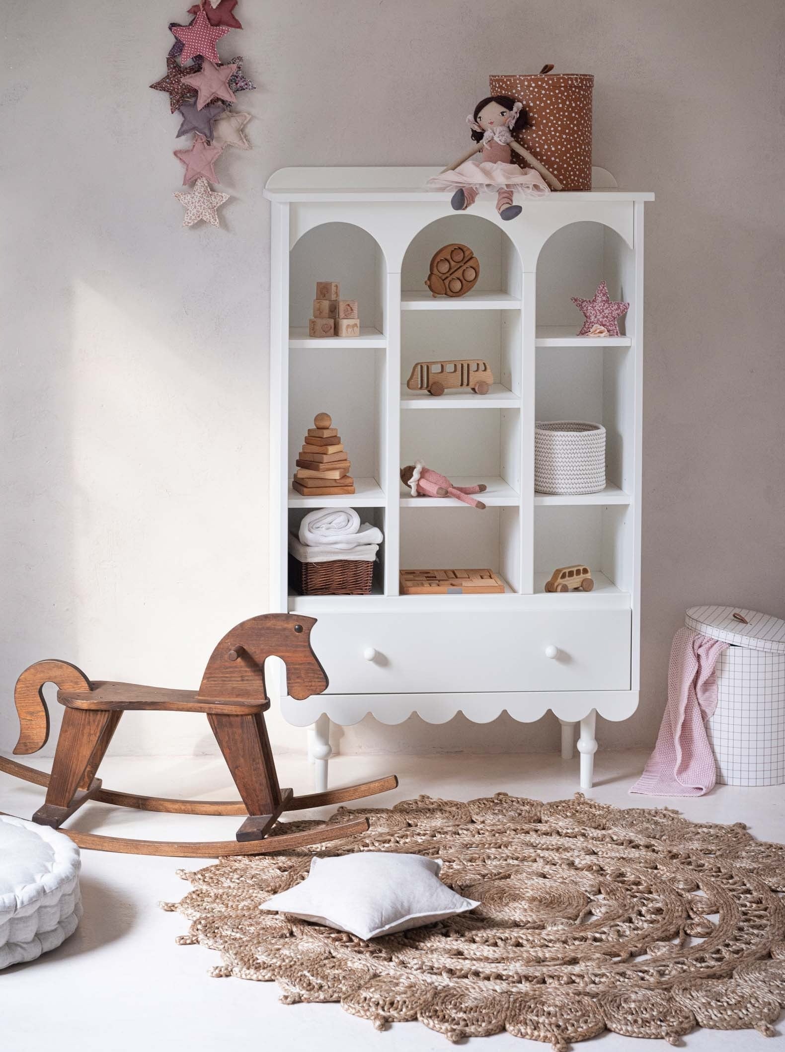 Handmade 'Babushka' White Bookshelf