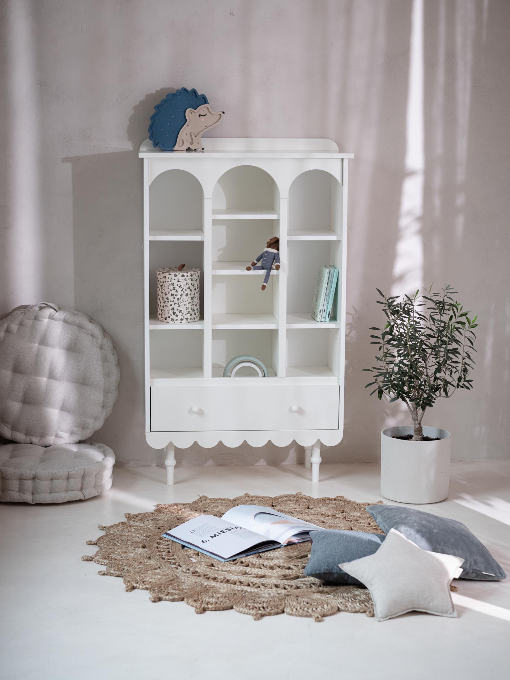 Handmade 'Babushka' White Bookshelf