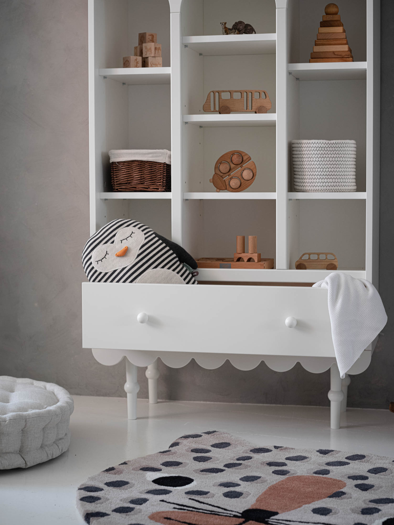 Handmade 'Babushka' White Bookshelf