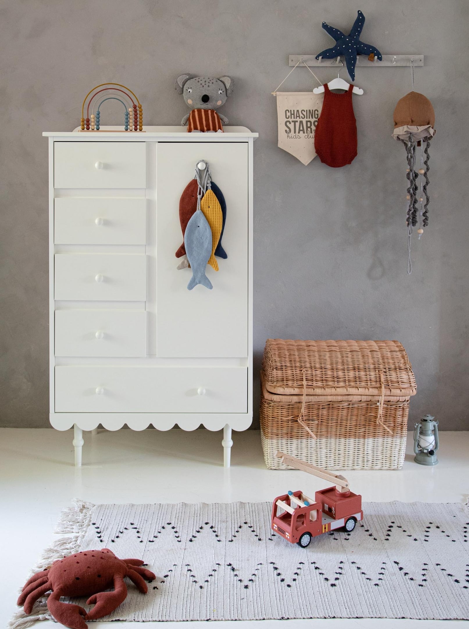 Handmade 'Babushka' White Chest of Drawers