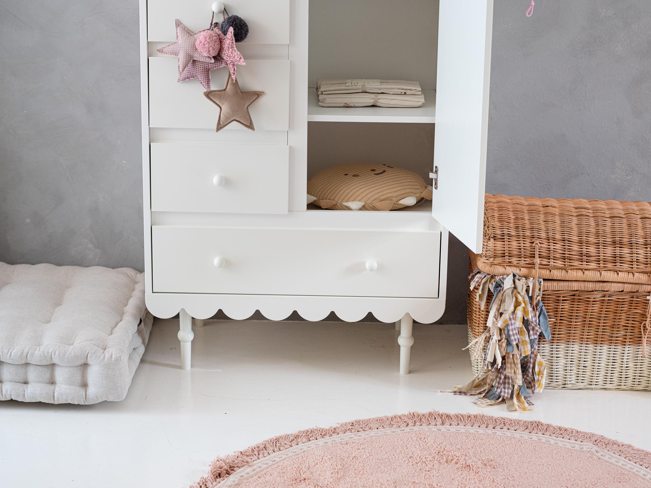 Handmade 'Babushka' White Chest of Drawers