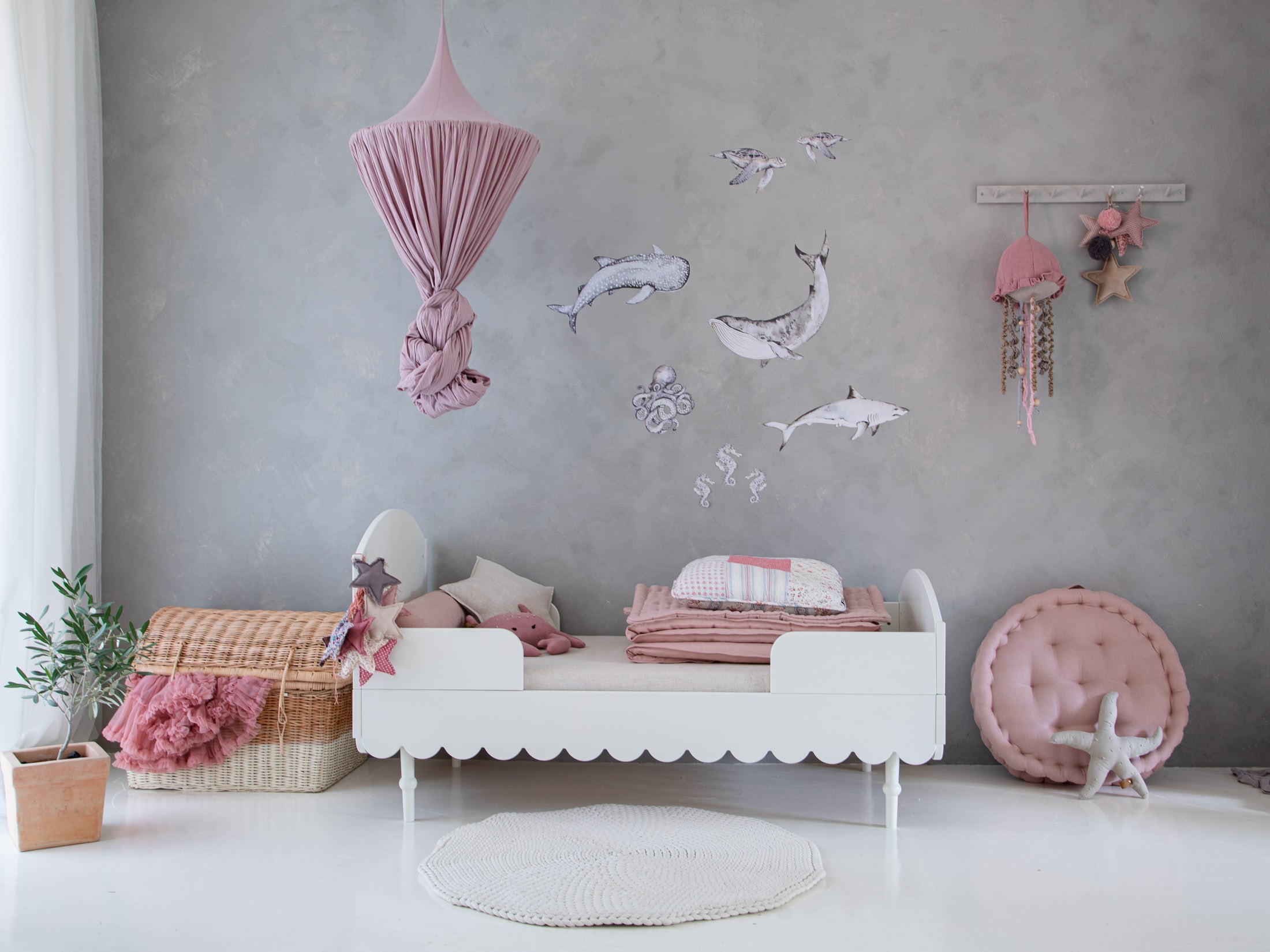Handmade 'Babushka' White Cot Bed 70 x 140cm