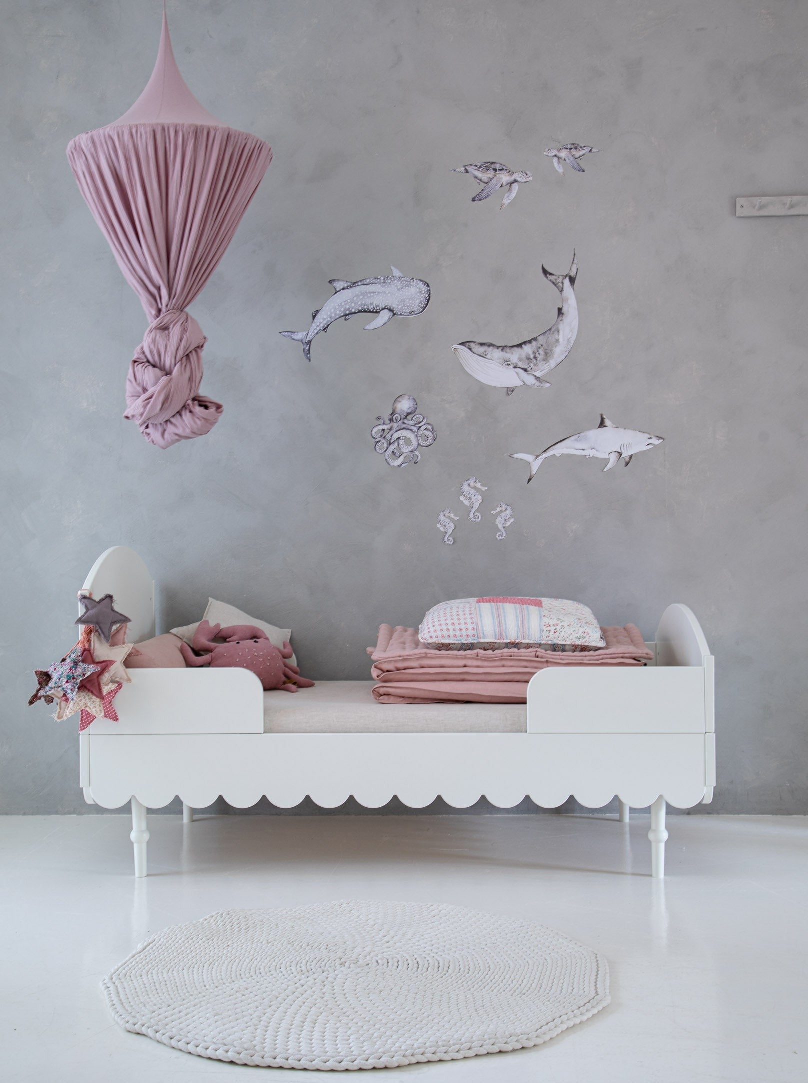 Handmade 'Babushka' White Cot Bed 70 x 140cm
