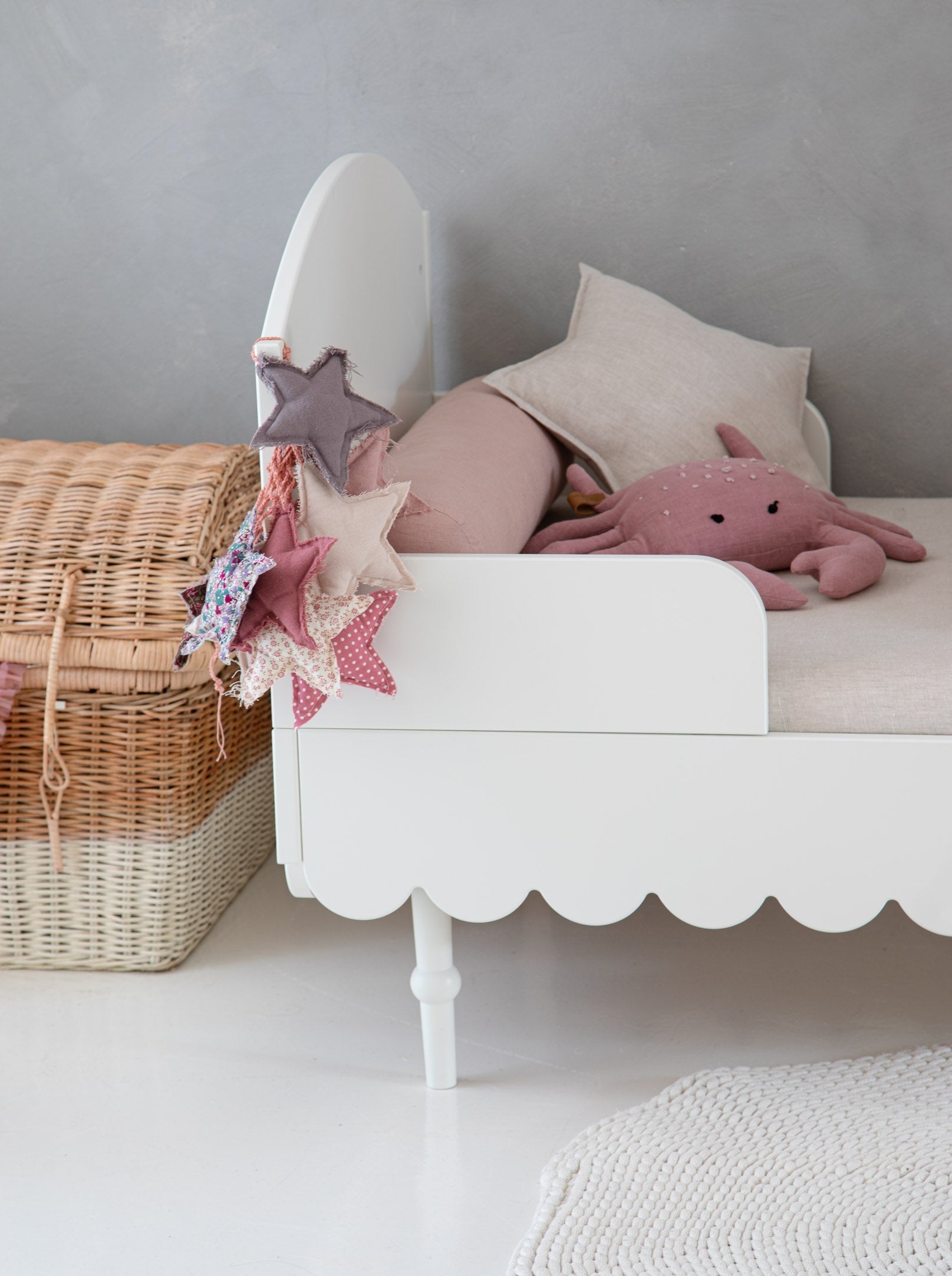 Handmade 'Babushka' White Cot Bed 70 x 140cm