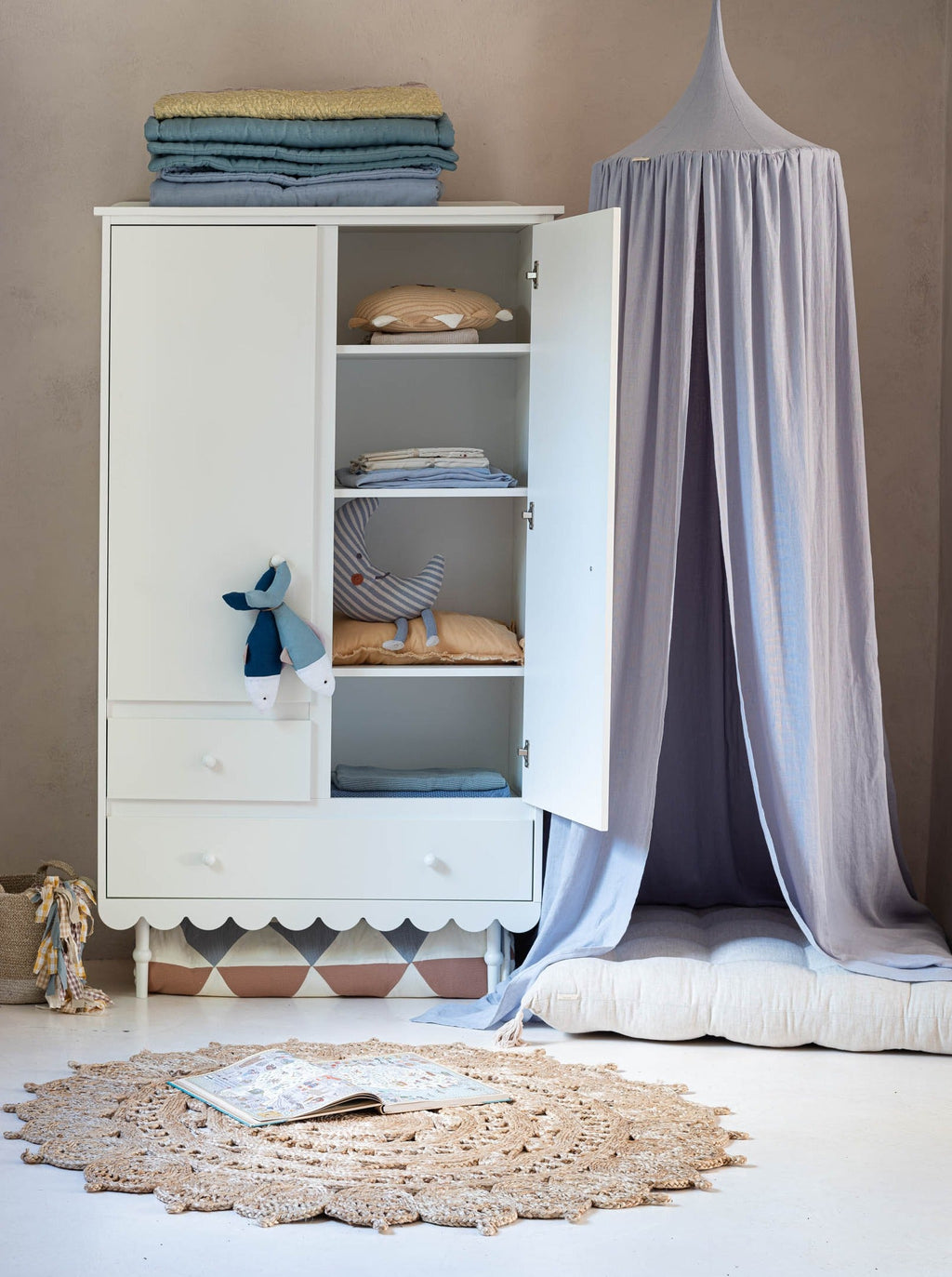 Handmade 'Babushka' White Wardrobe