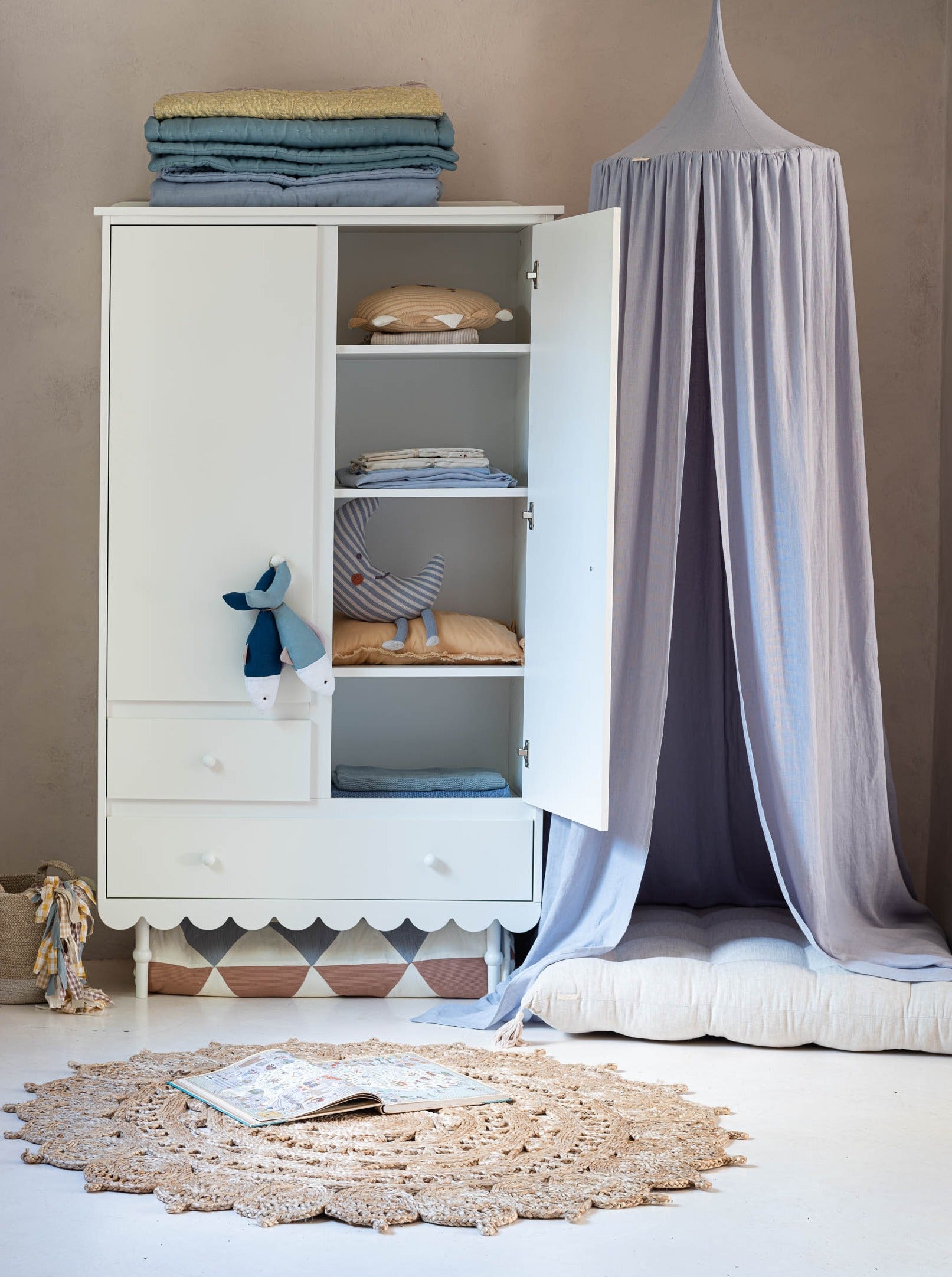 Handmade 'Babushka' White Wardrobe