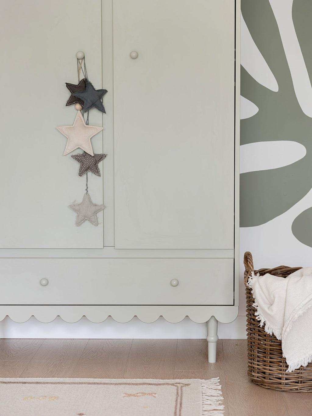 Handmade 'Babushka' Olive Wardrobe Three Door
