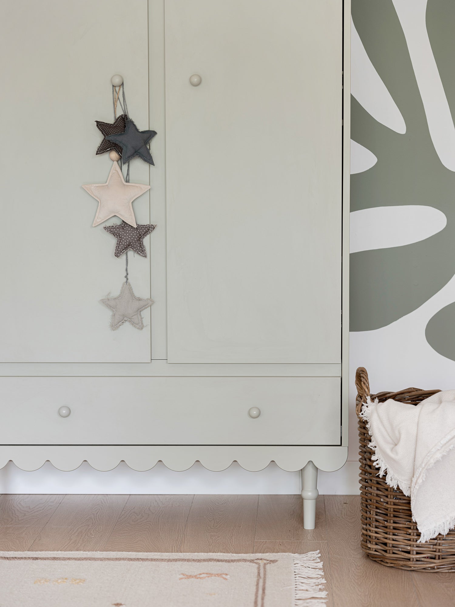 Handmade 'Babushka' Olive Wardrobe Three Door