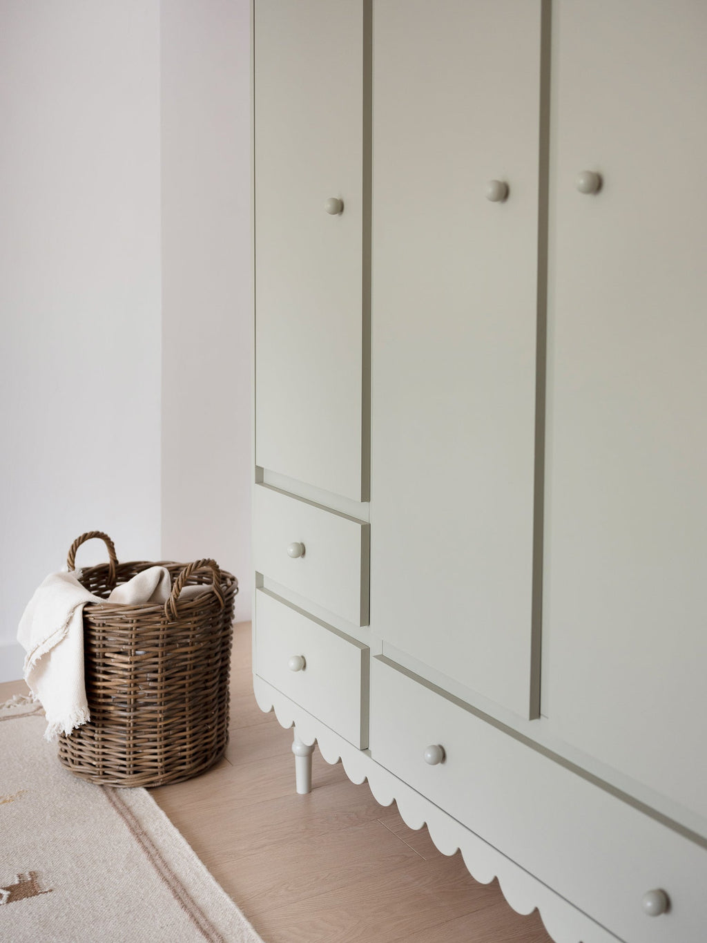 Handmade 'Babushka' Olive Wardrobe Three Door