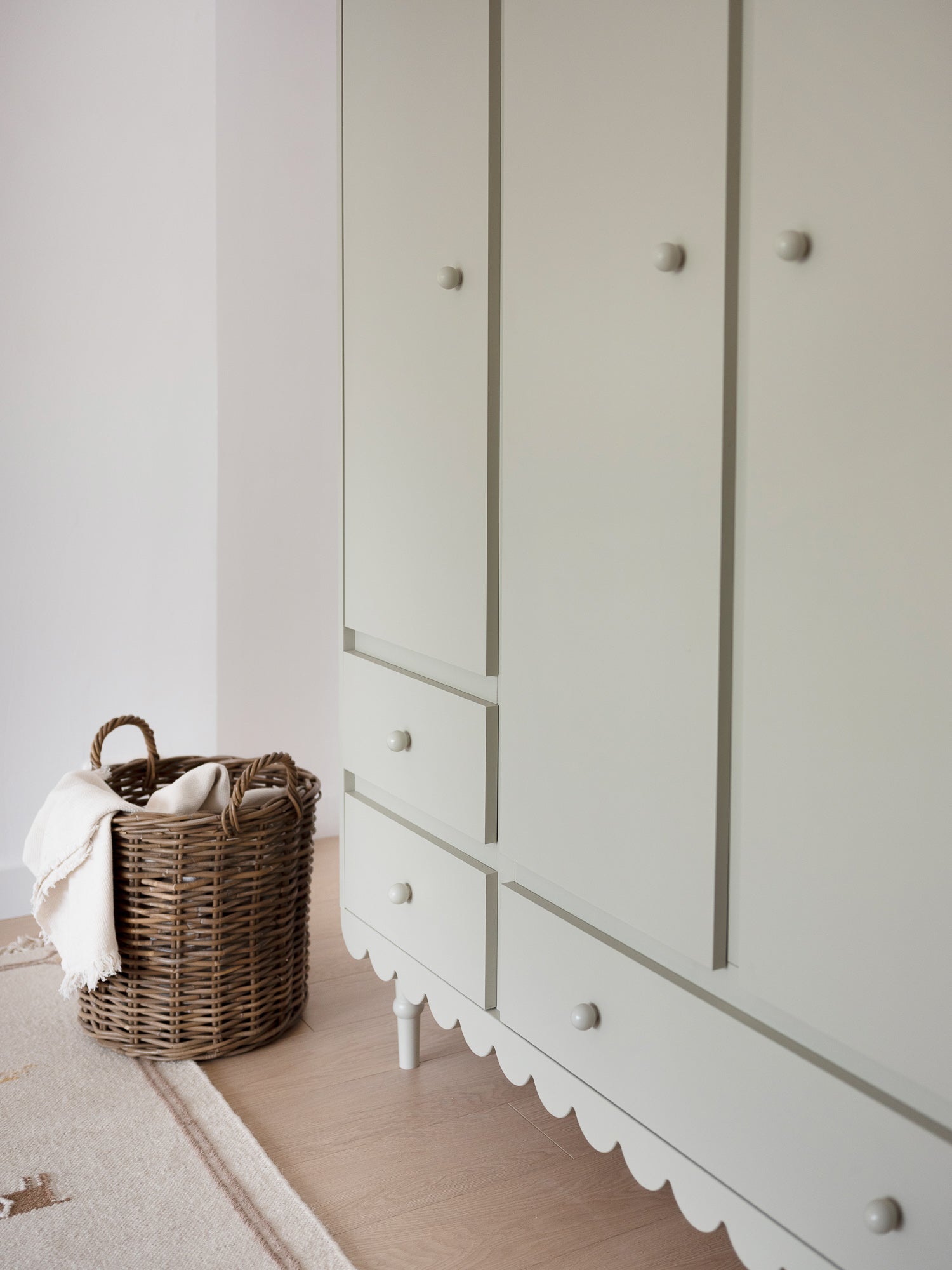 Handmade 'Babushka' Olive Wardrobe Three Door