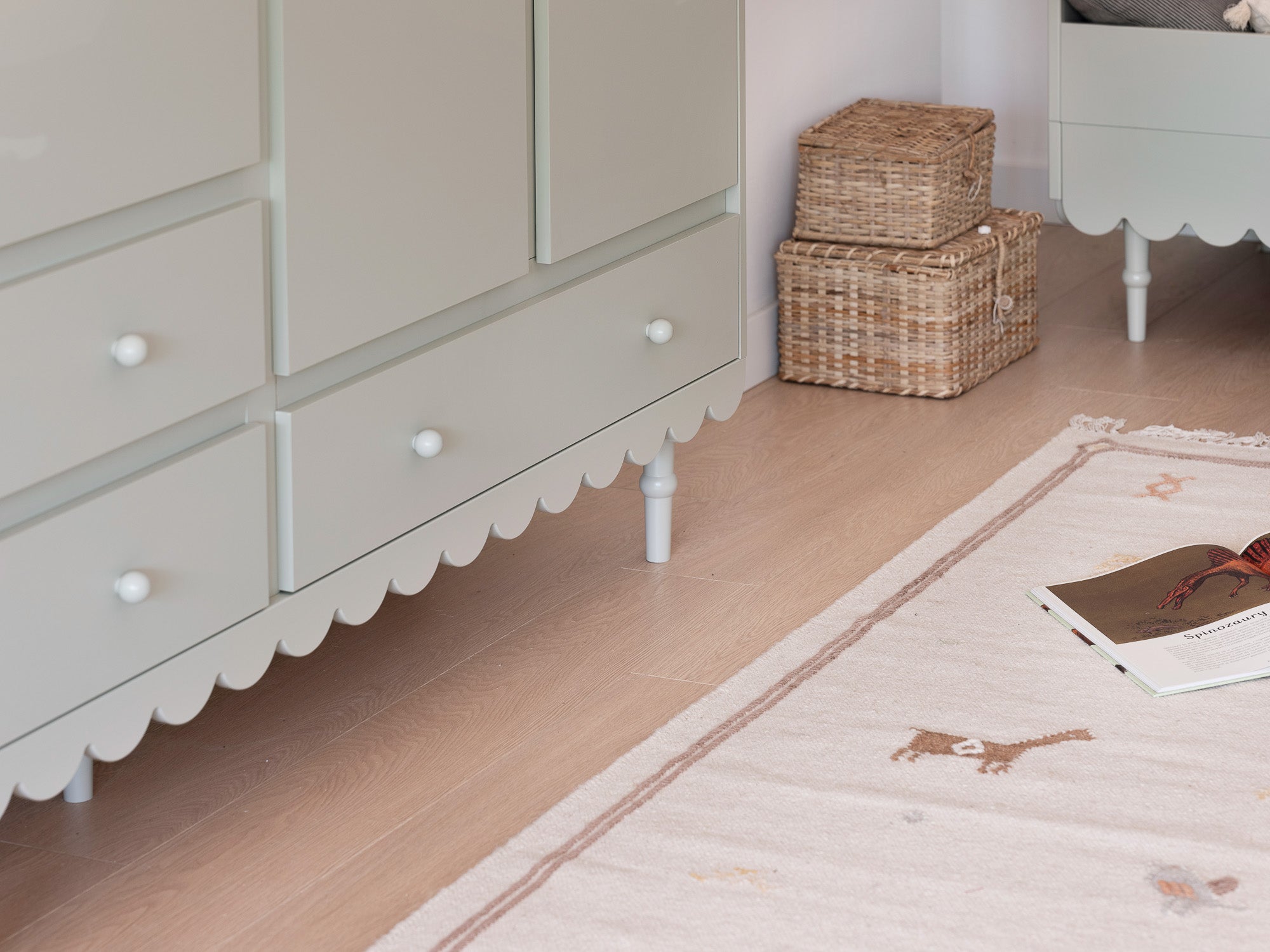 Handmade 'Babushka' Olive Wardrobe Three Door