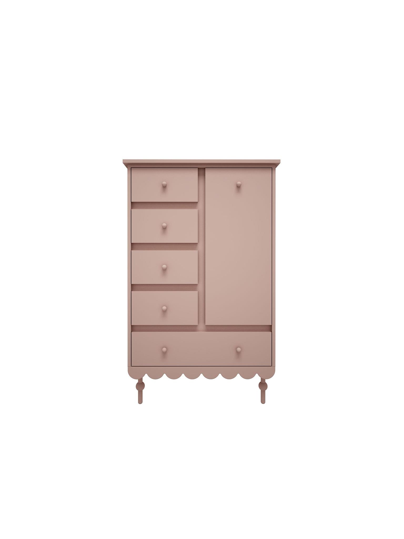 Handmade 'Babushka' Pink Chest of Drawers