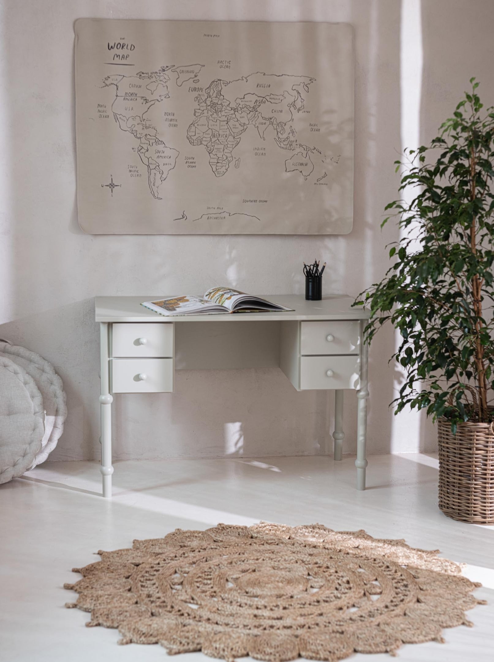 Handmade 'Babushka' Olive Desk