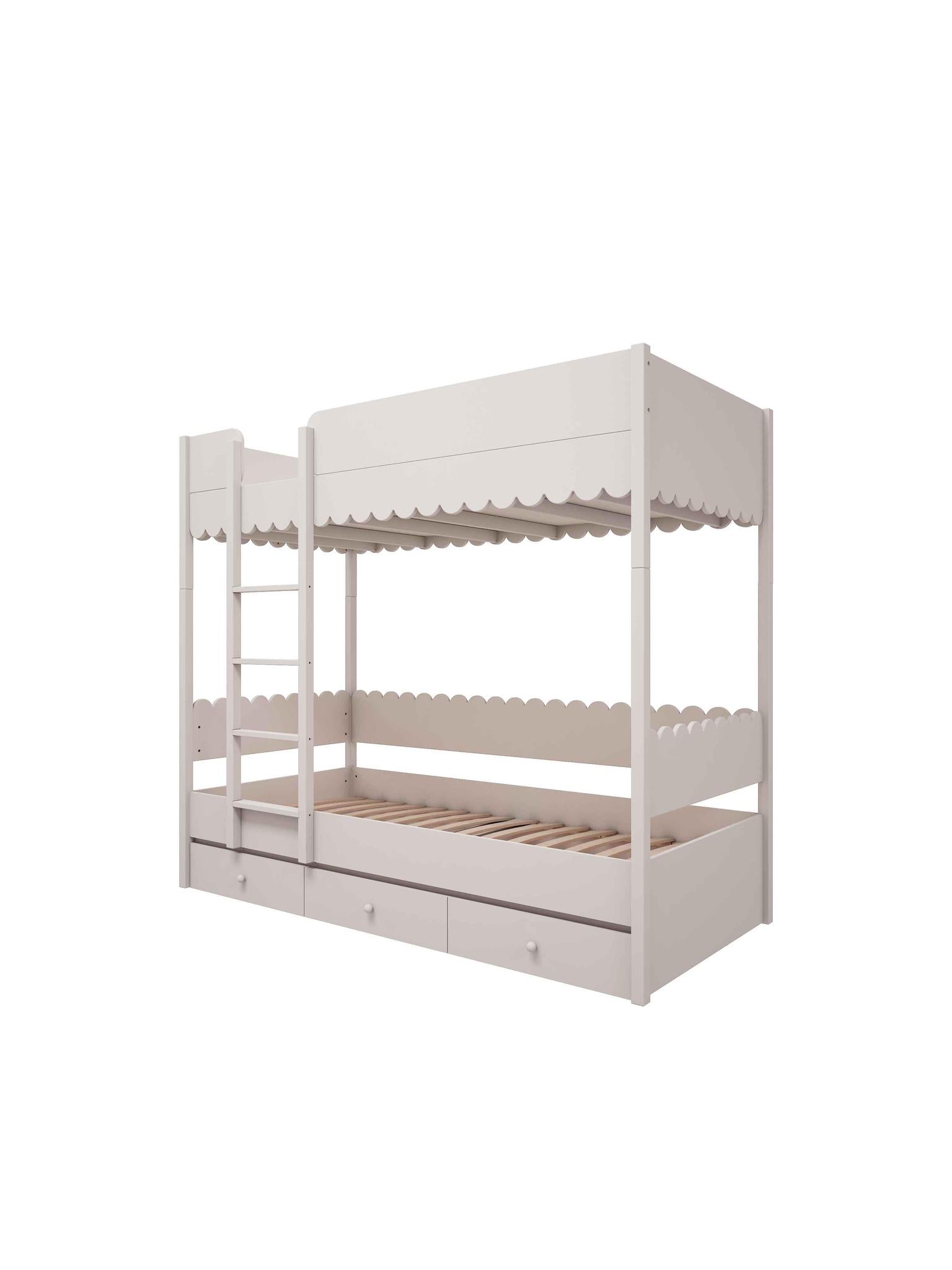 Handmade 'Babushka' Bunk Bed in White (Separate Pieces)