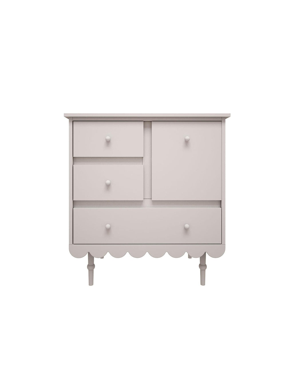 Handmade 'Babushka' White Chest of Drawers Short