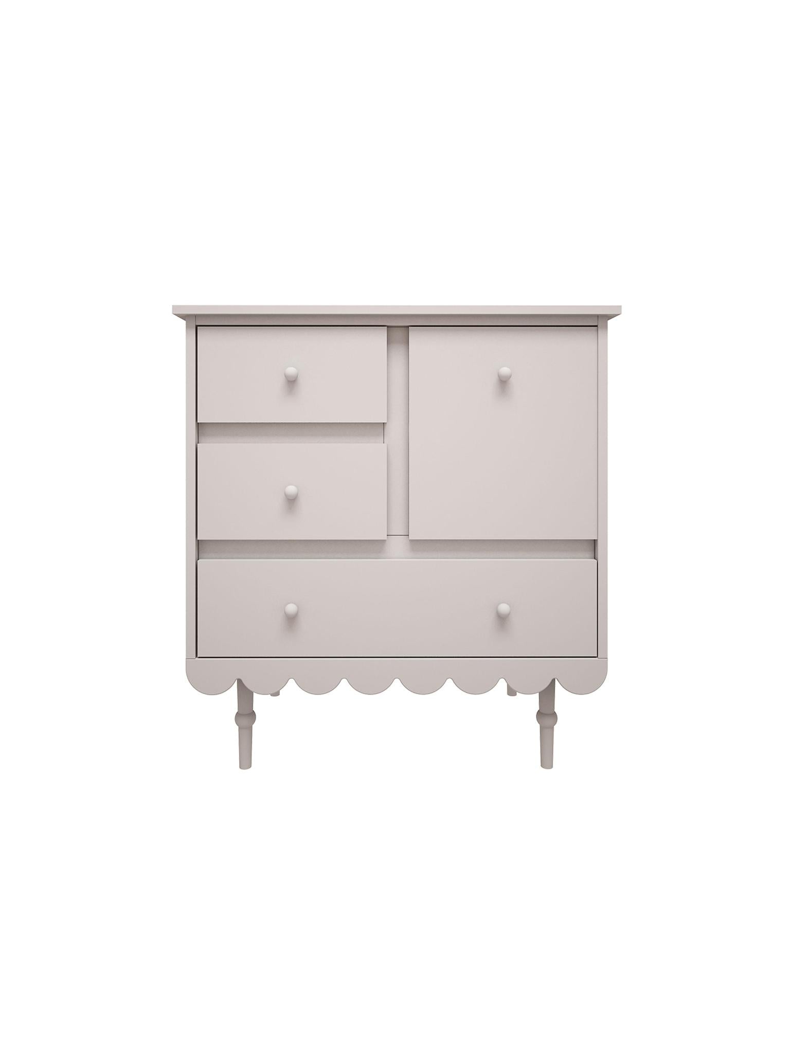Handmade 'Babushka' White Chest of Drawers Short