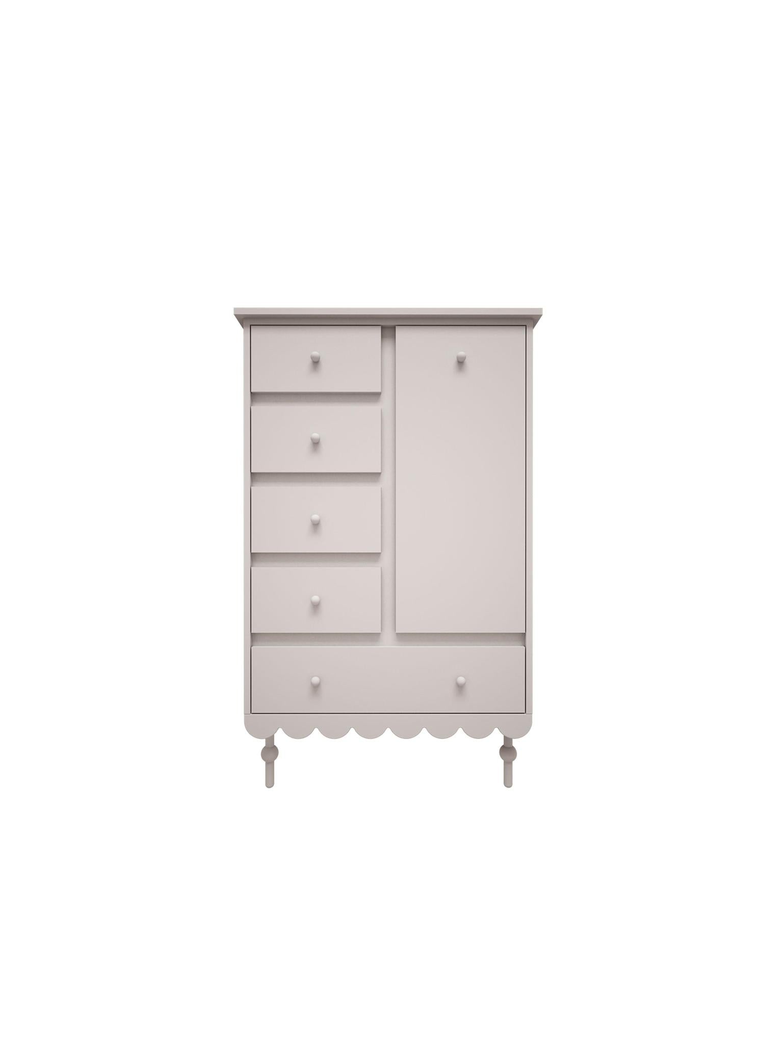 Handmade 'Babushka' White Chest of Drawers