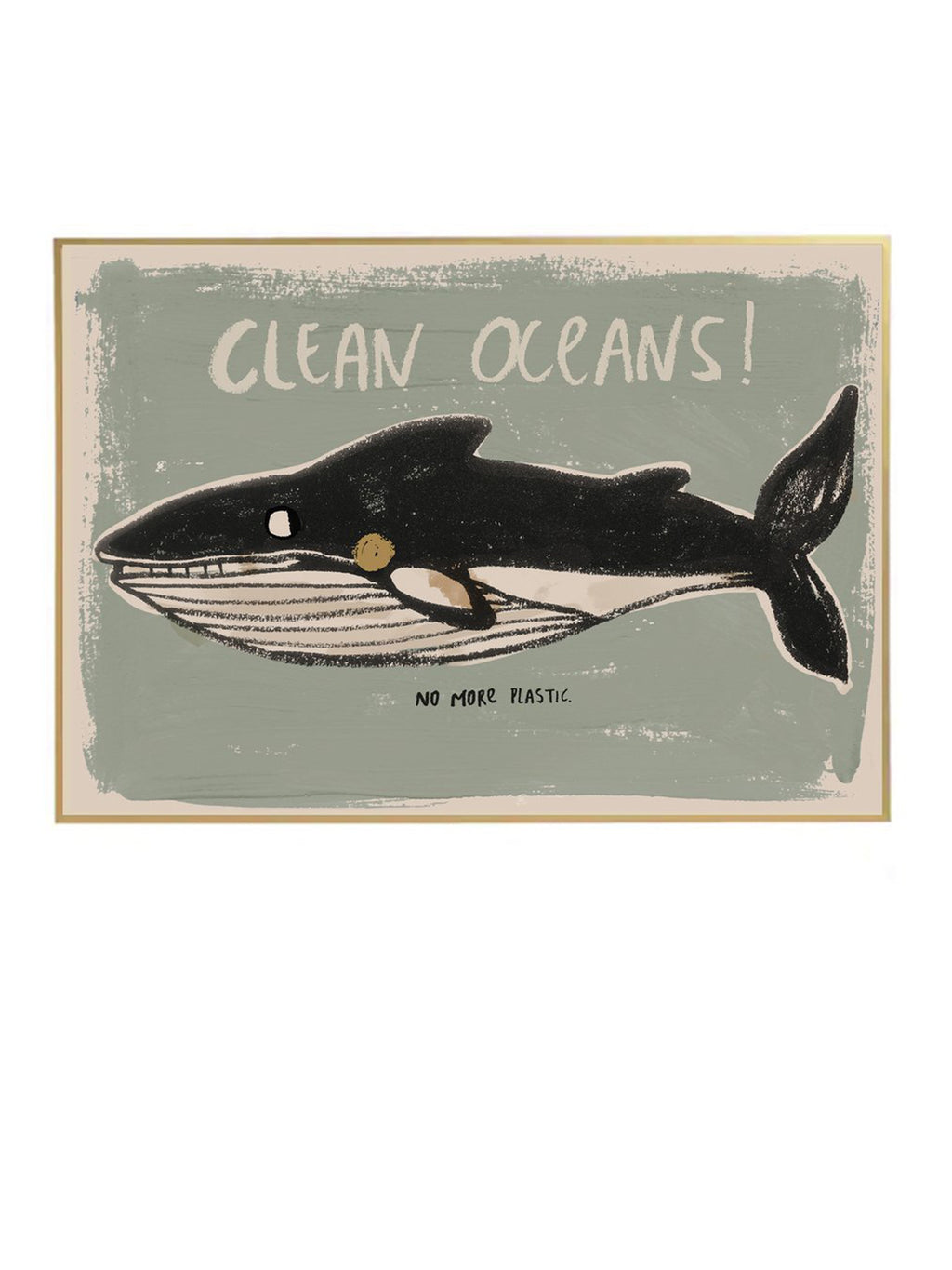 Whale 'Clean Oceans' Wall Poster - 2 Sizes Available