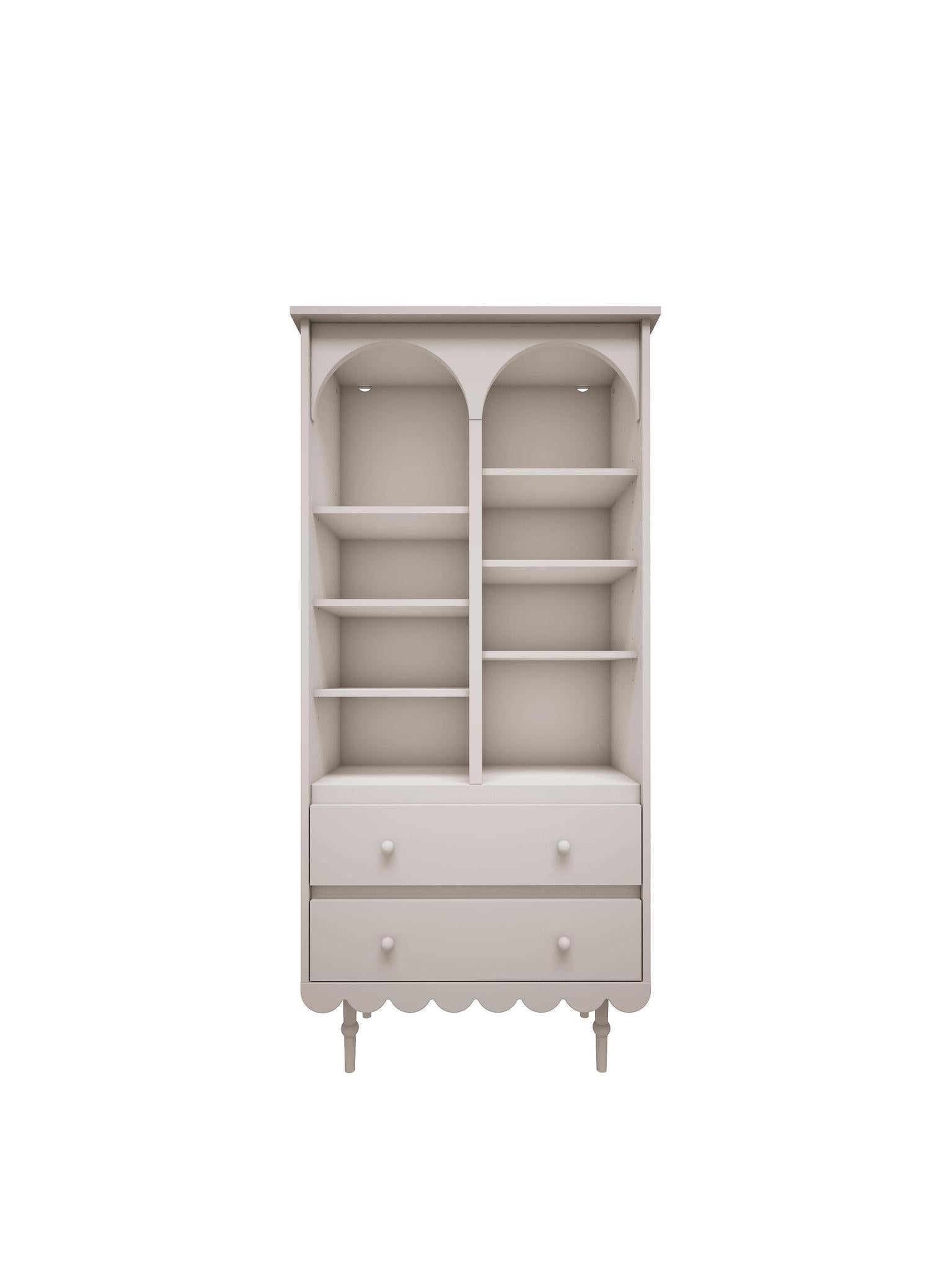 Handmade 'Babushka' White Bookshelf Tall