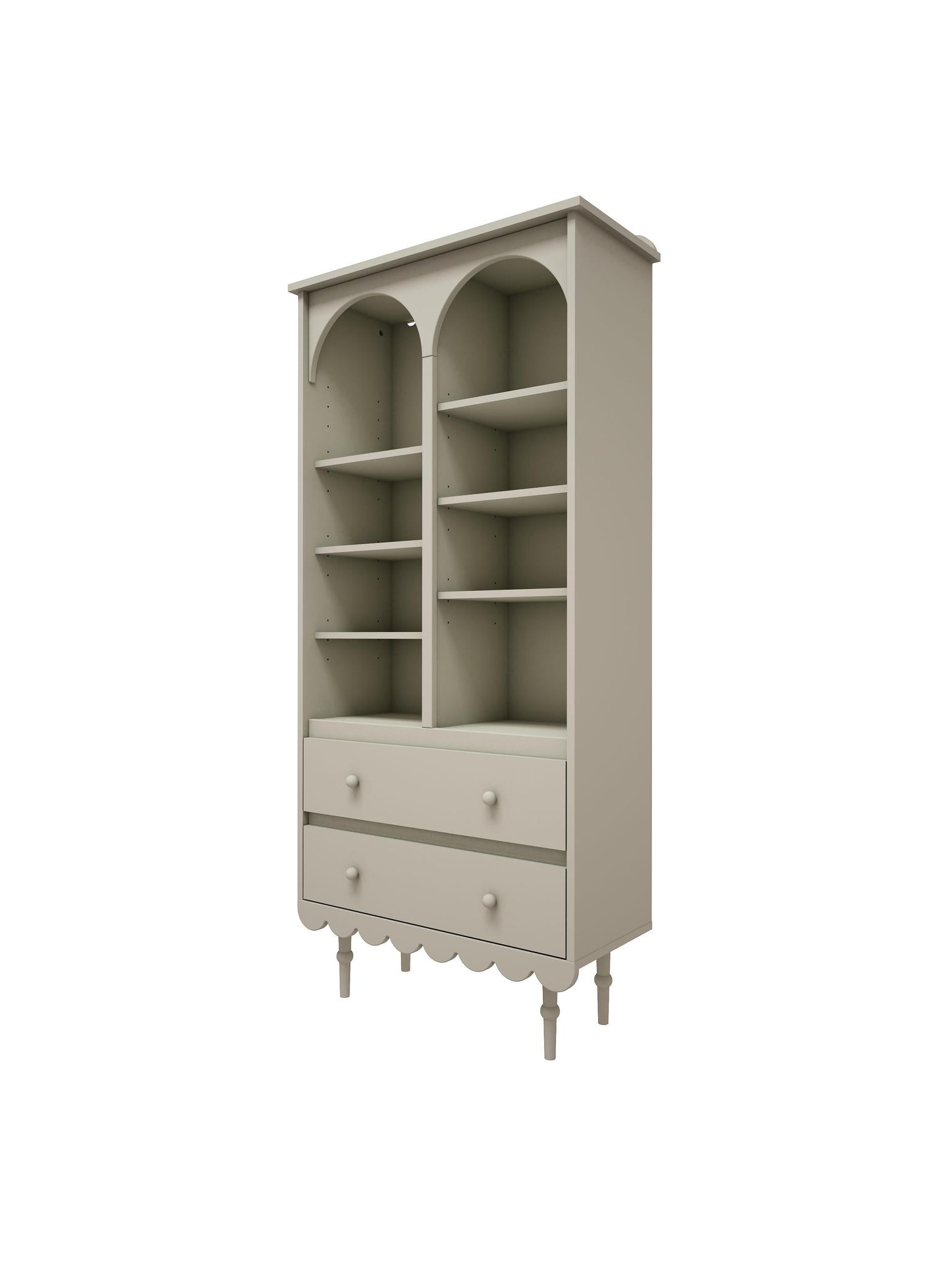 Handmade 'Babushka' Olive Bookshelf Tall
