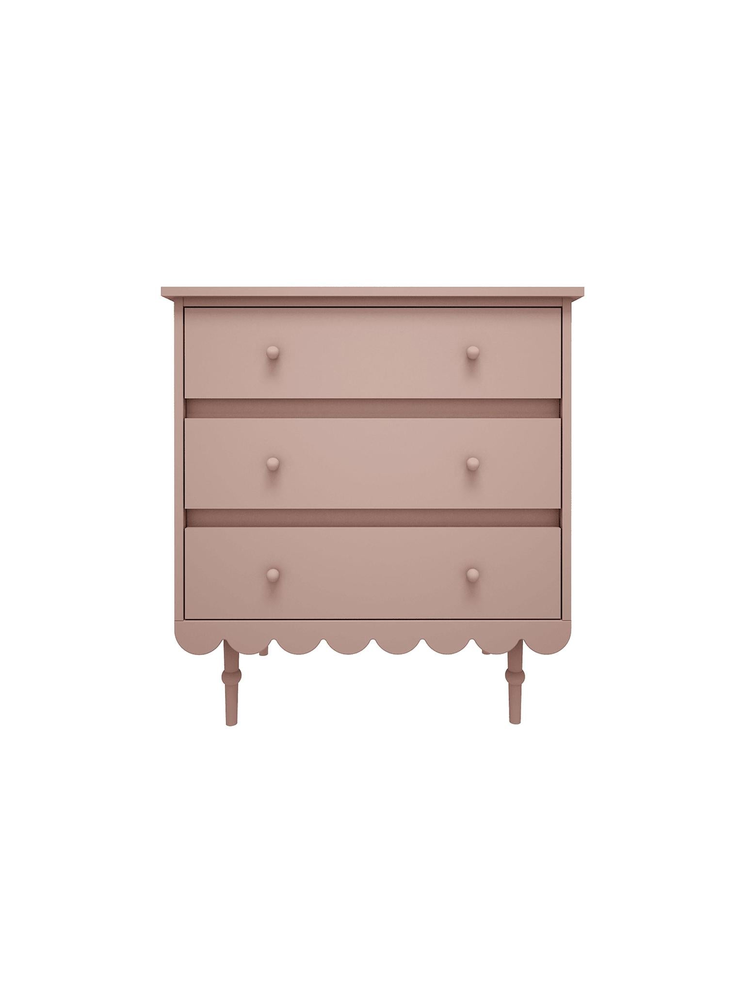Handmade 'Babushka' Pink Chest of Drawers Short 3 Drawer
