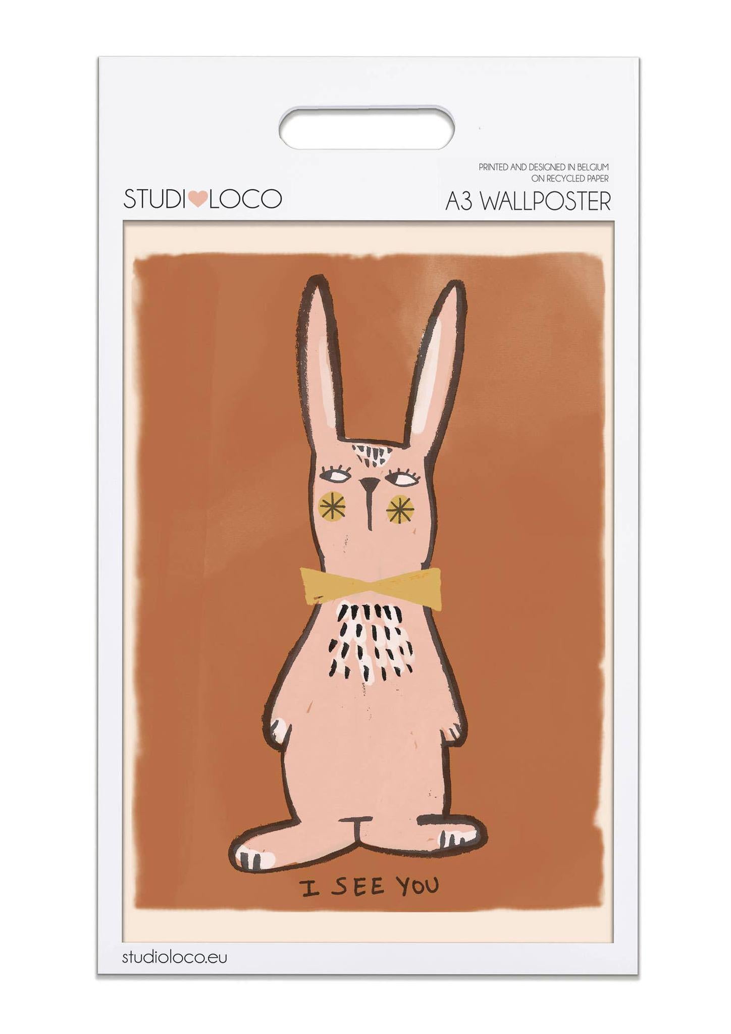 Rabbit 'I See You' Wall Poster - 2 Sizes Available