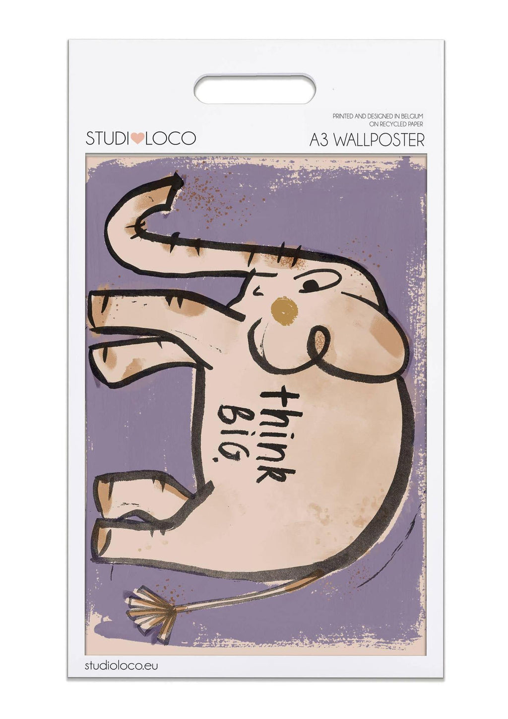 Oli Elephant 'Think Big' Wall Poster - 2 Sizes Available