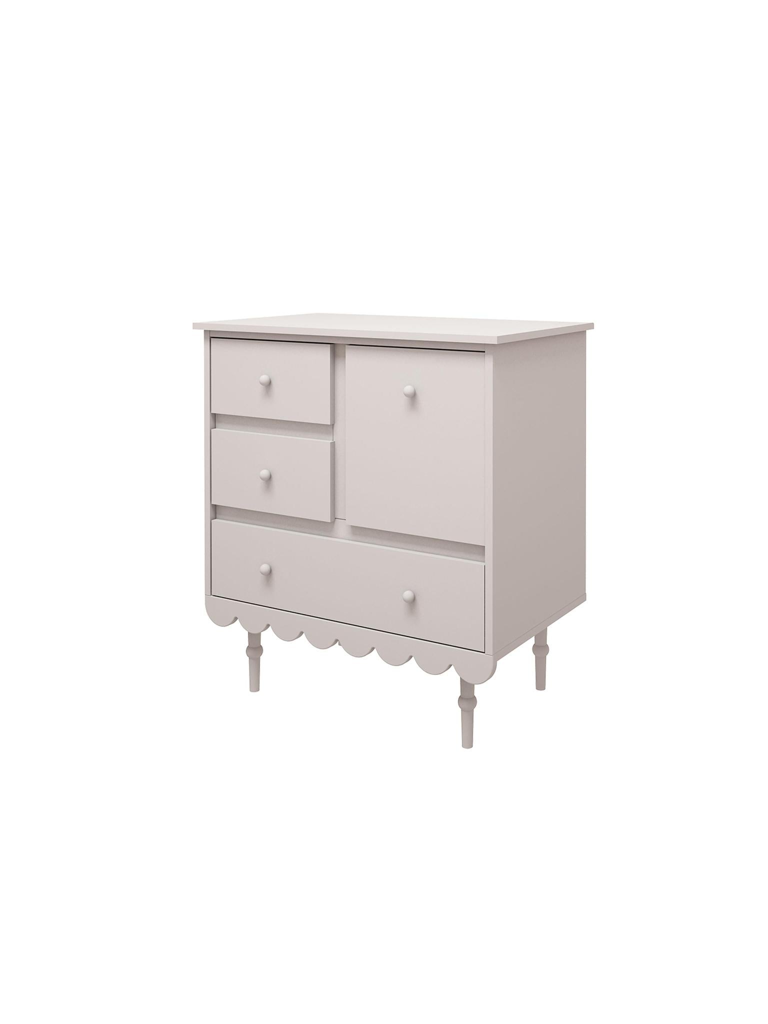 Handmade 'Babushka' White Chest of Drawers Short